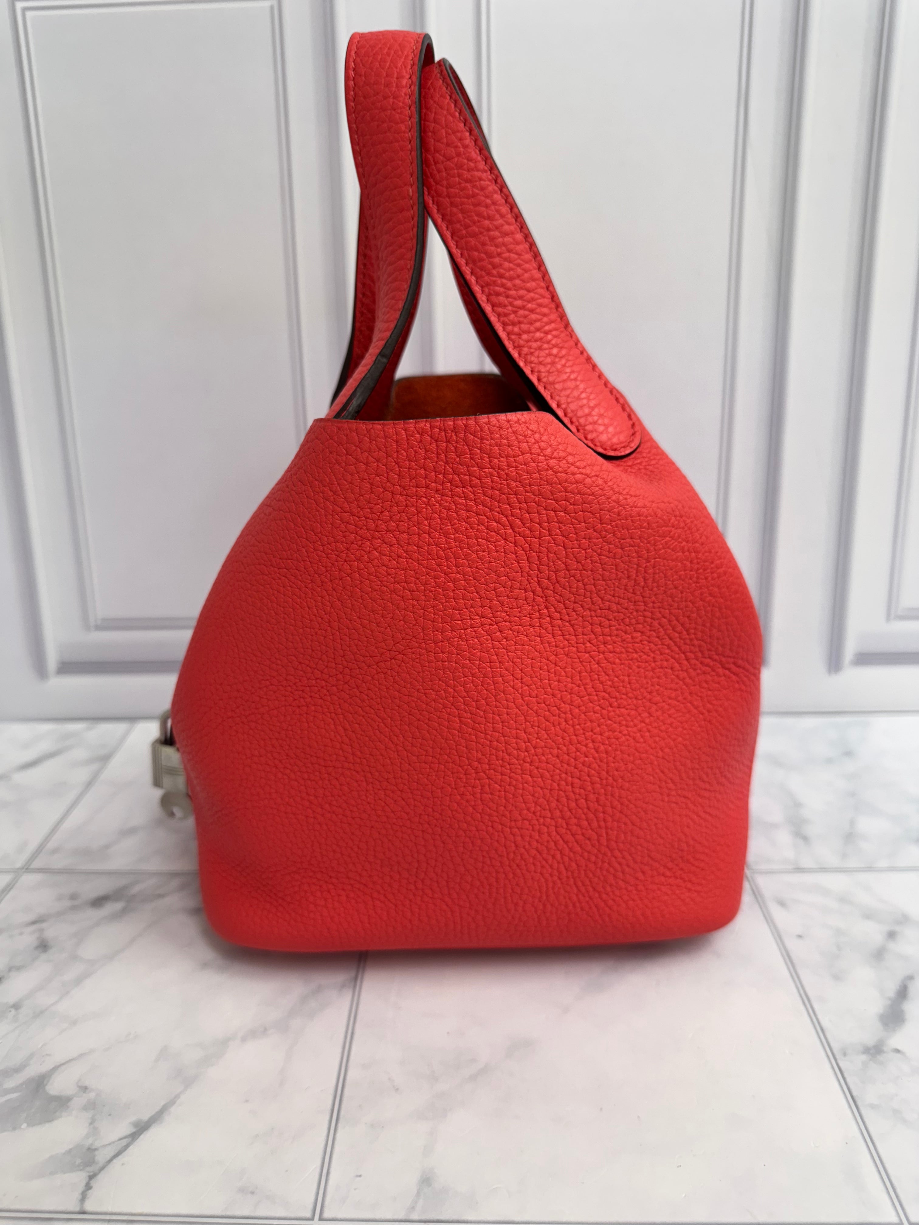 Hermes Rose Jaipur Taurillon Clemence Picotin Lock Bag