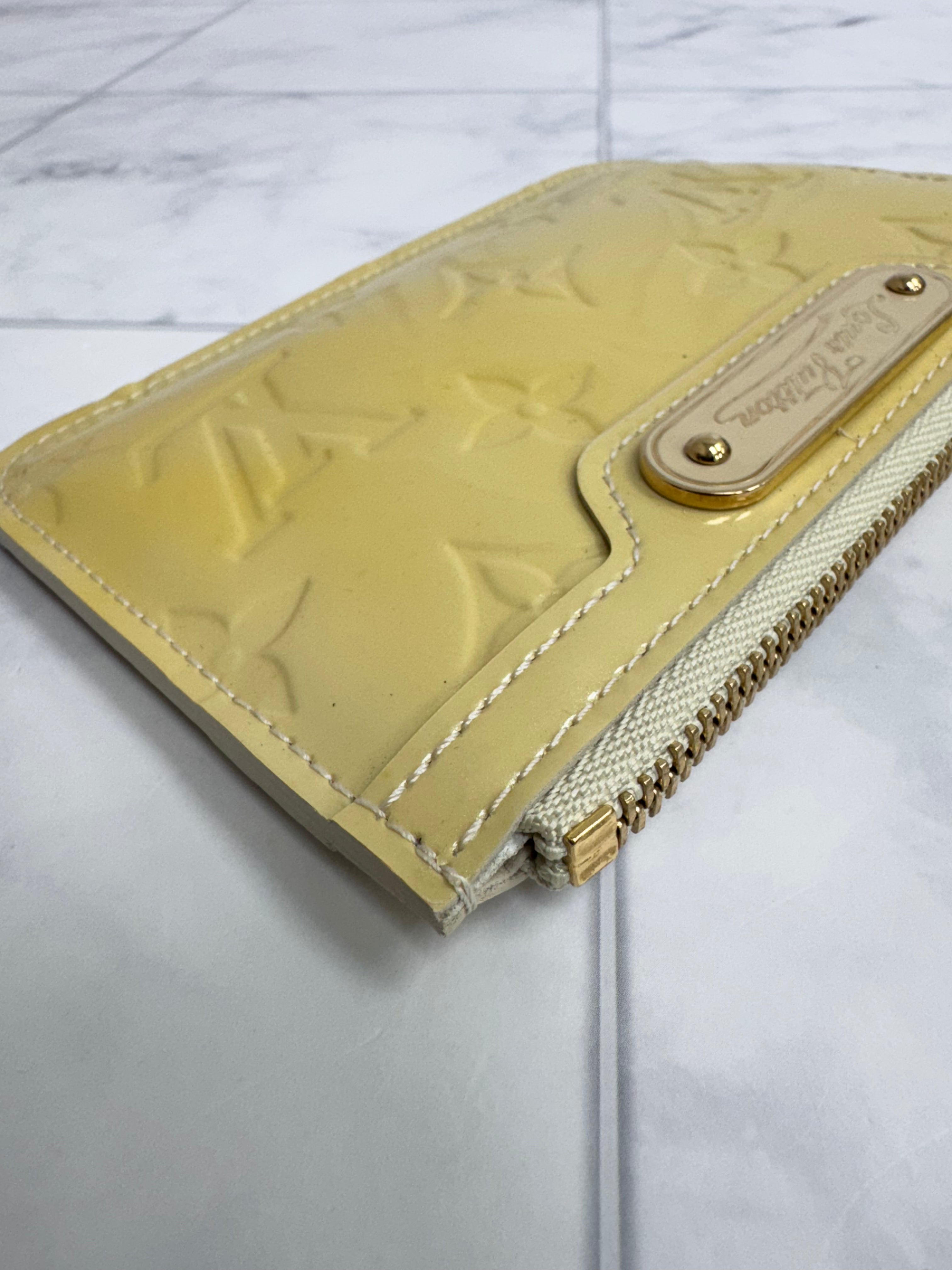 Louis Vuitton Yellow Monogram Vernis Pochette Key Cles