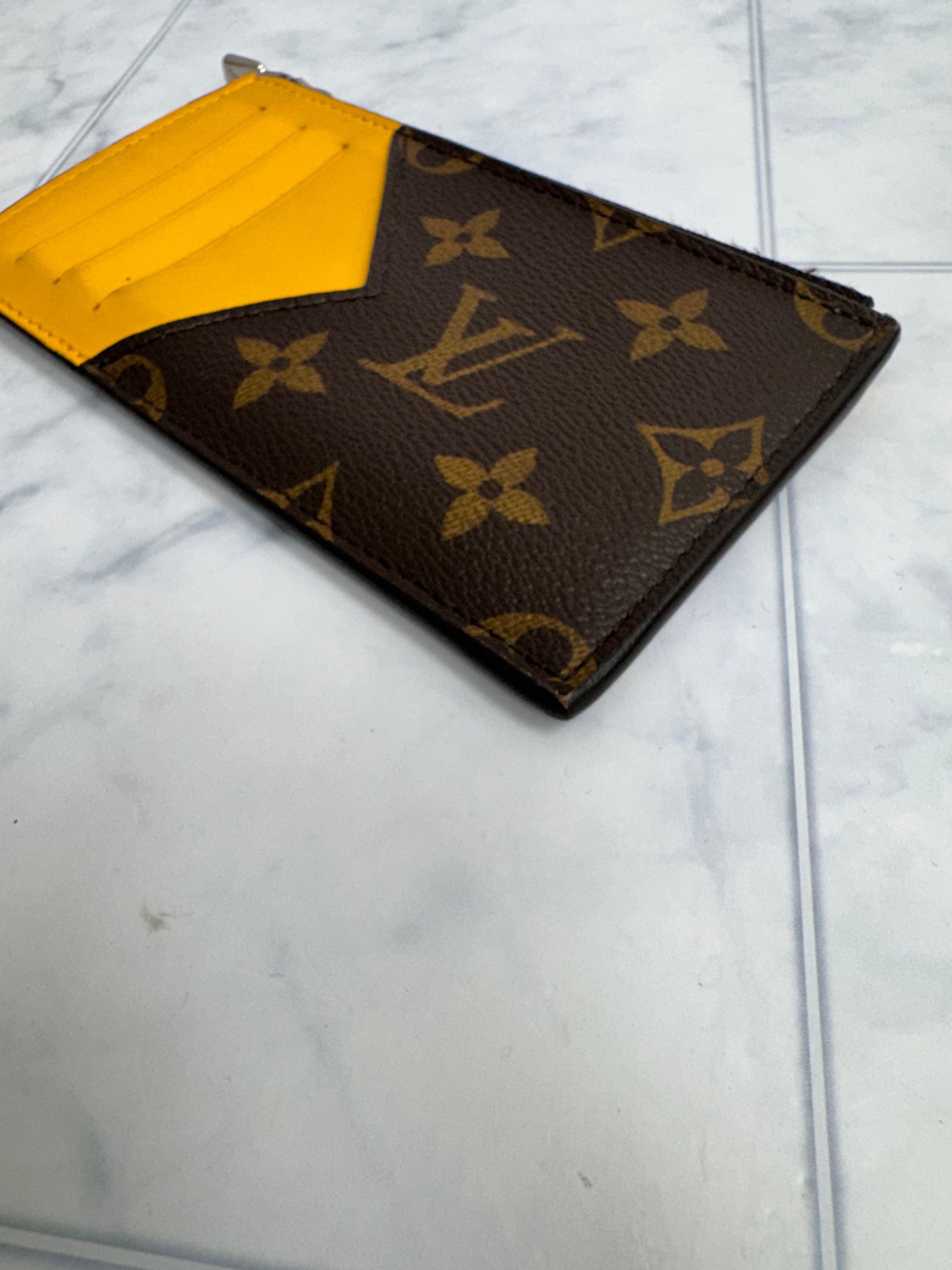 Louis Vuitton Monogram And Yellow Card Case