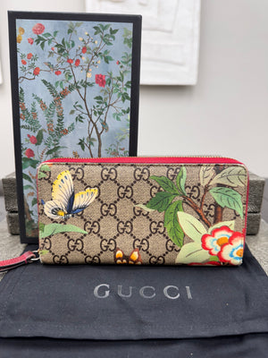 Gucci GG Supreme Coated Canvas Tian Zippy Wallet