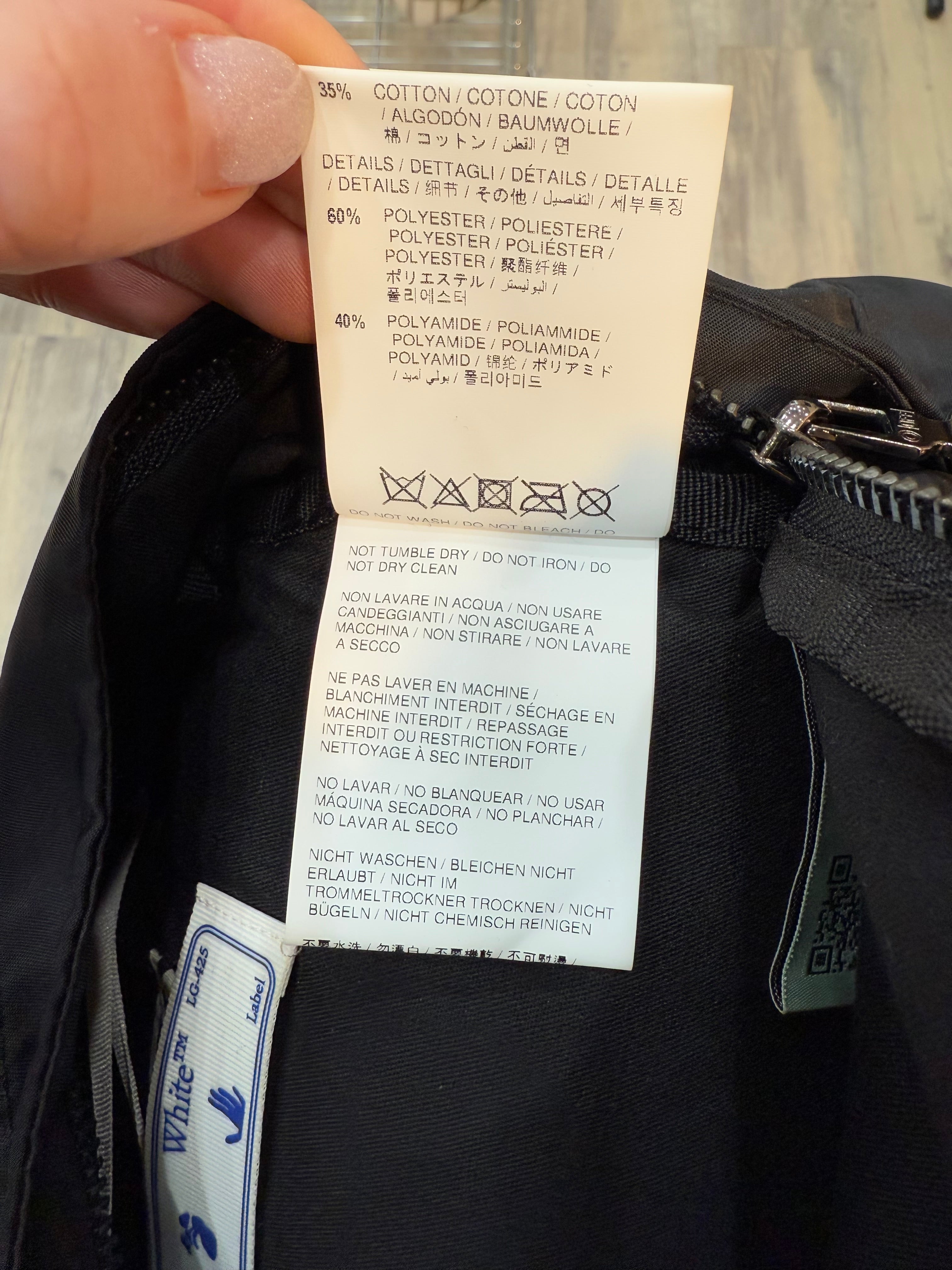 Off White Black Nylon Backpack