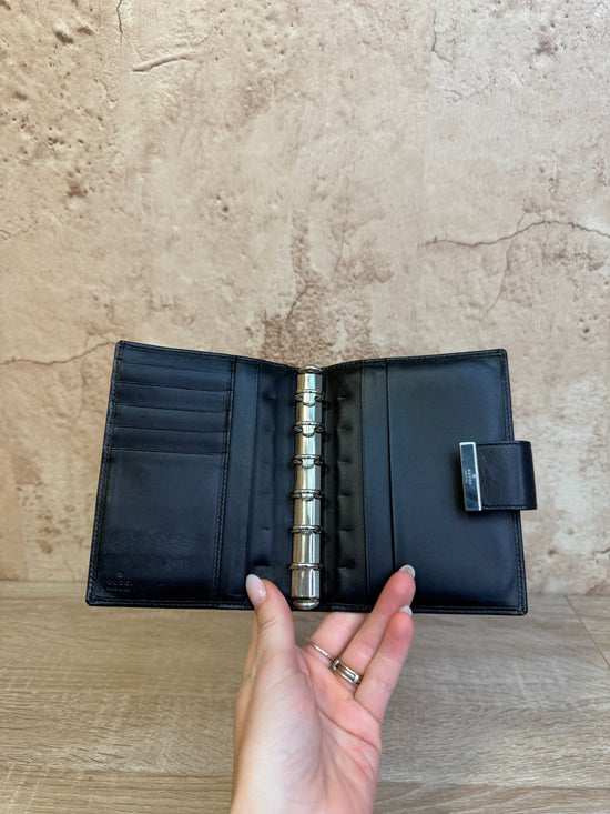 Gucci Black Canvas Passport Agenda