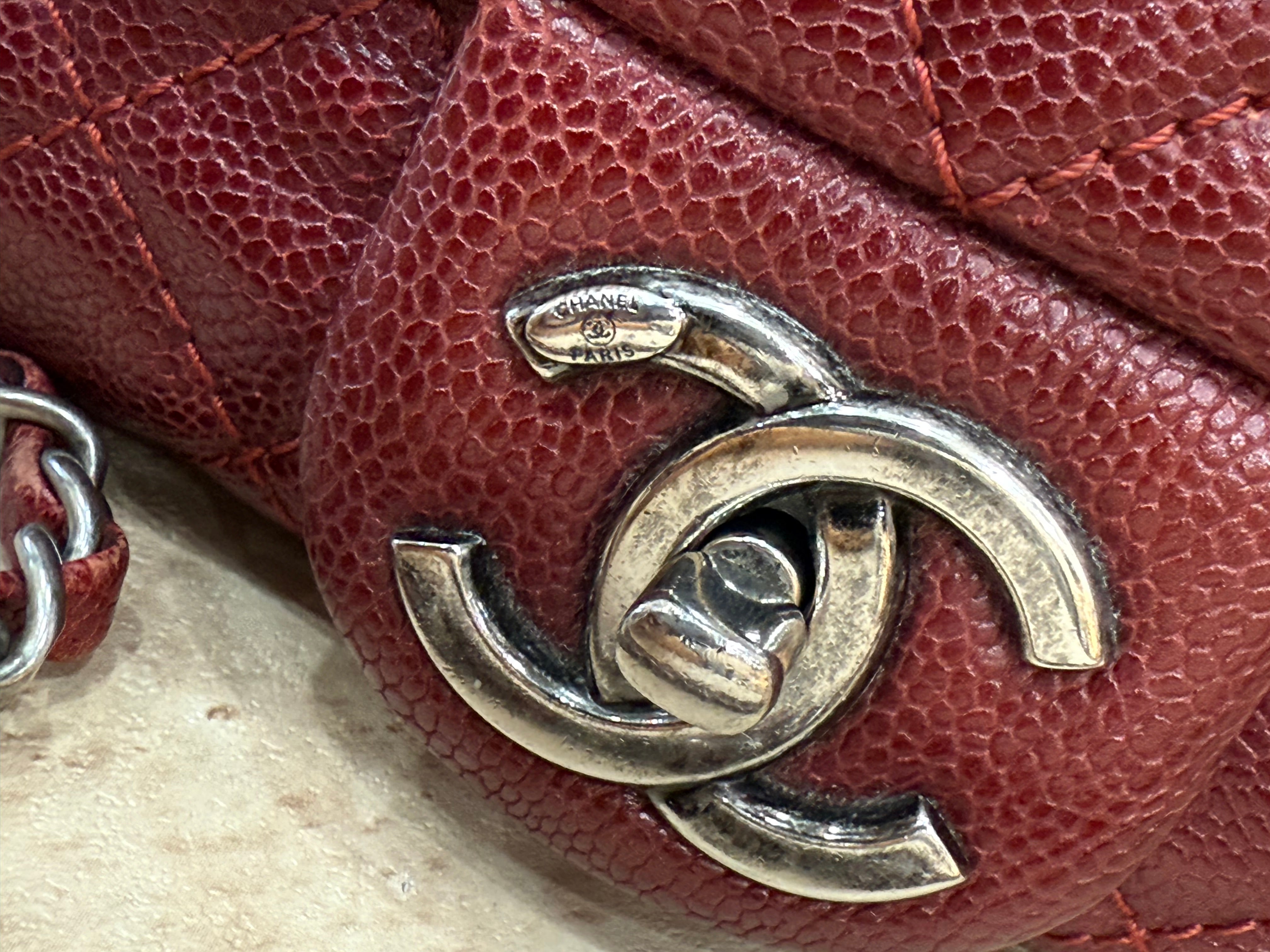 Chanel Burgundy Caviar Leather Flap Bag