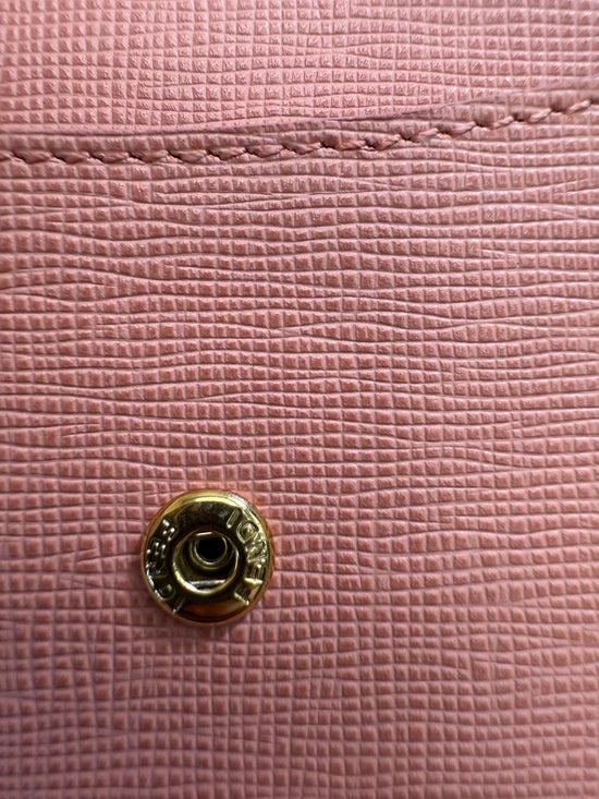 Fendi Pink Leather Card Case