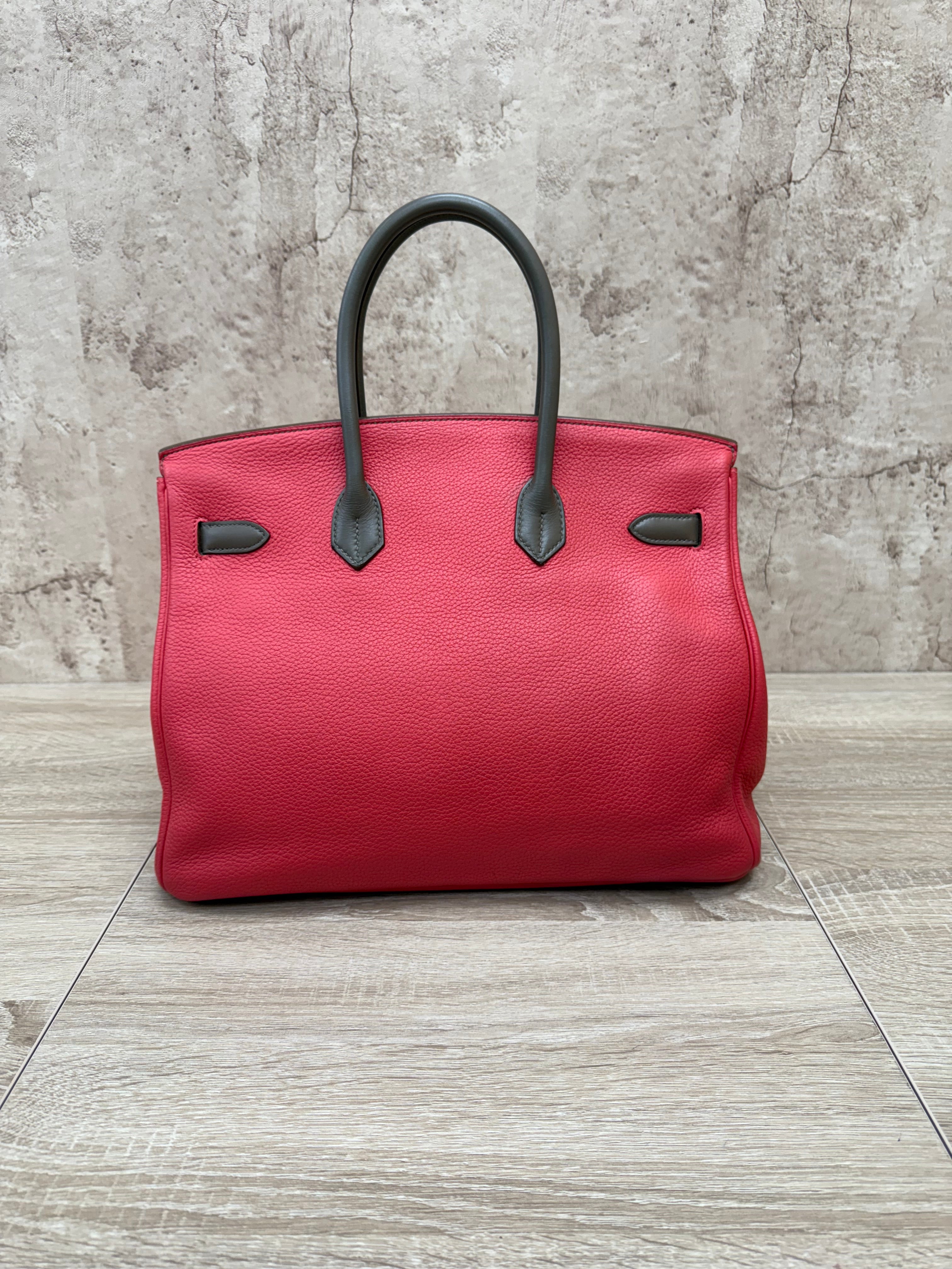 Hermes Etoupe Rose Cascade Leather Birkin 35