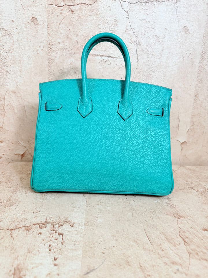 LIKE NEW Hermes Vert Verone Birkin 25 Togo Leather