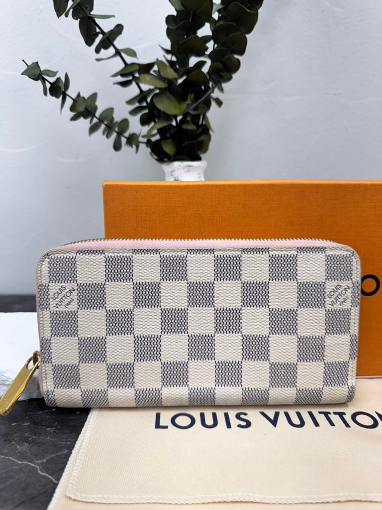 *DONS PRE DROP* Louis Vuitton Damier Azur & Pink Long Zippy Wallet