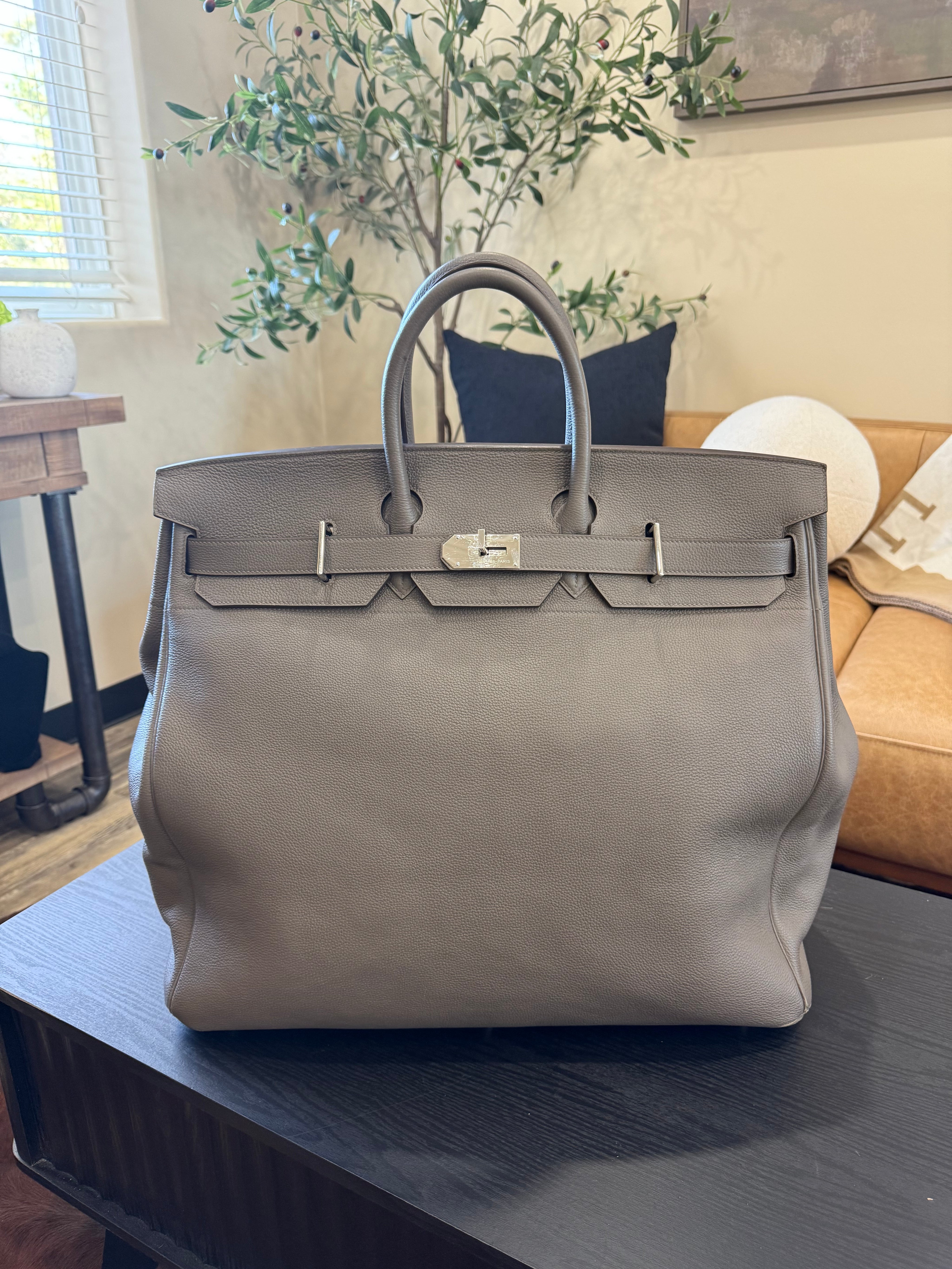 Hermes Noir Togo Birkin 50 With Palladium Hardware