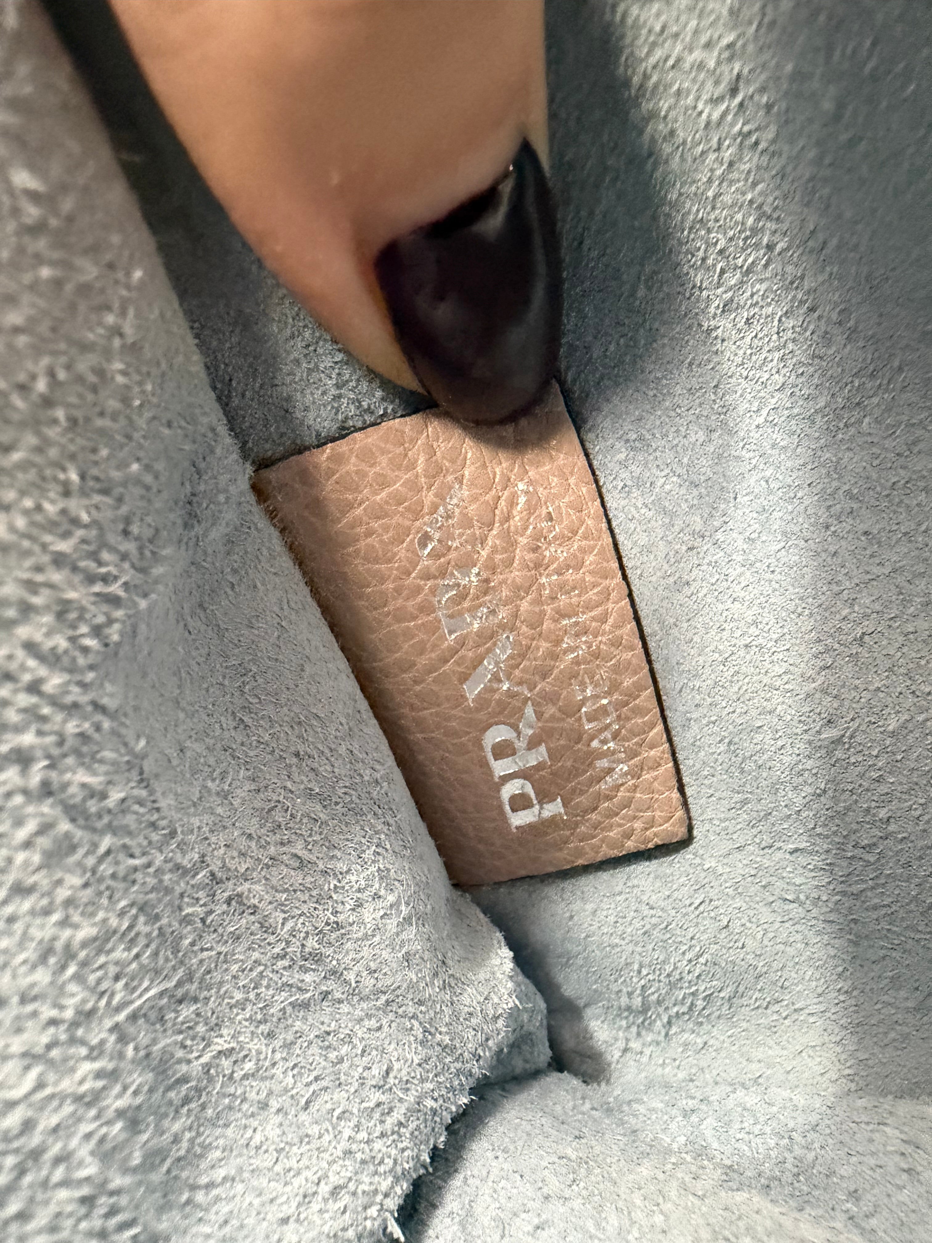 Prada Gray Leather Cahier 2Way Bag