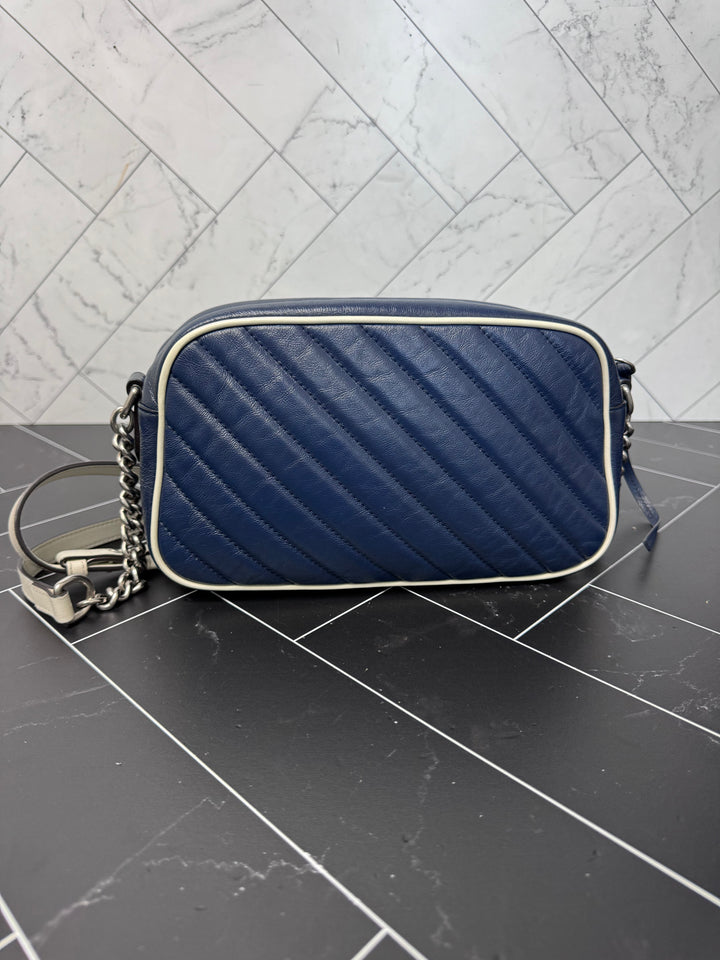 Gucci Navy Blue Marmont Camera Bag Crossbody