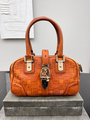 Gucci Tan Horsebit Embossed Leather Shoulder Bag