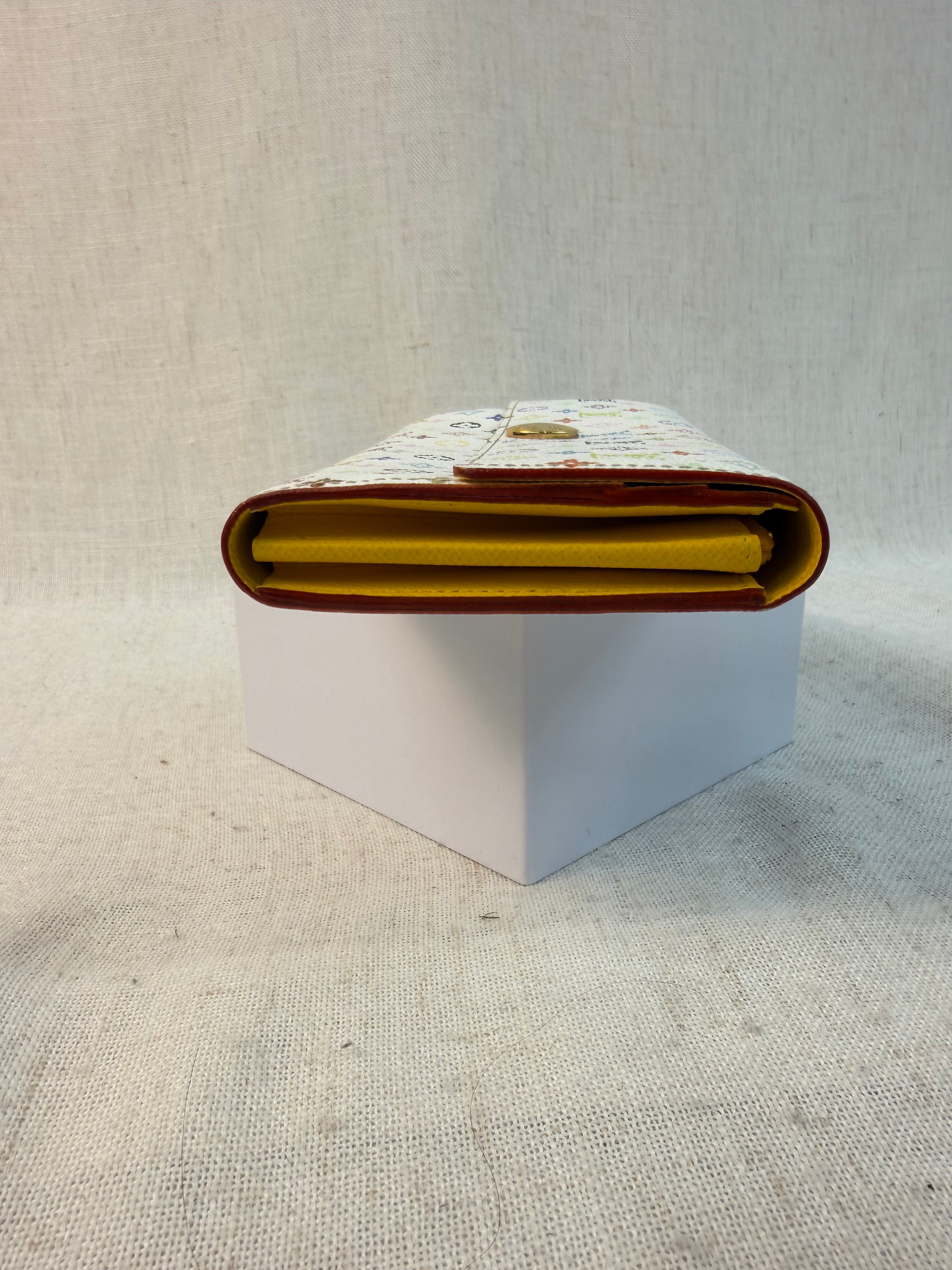 LIKE NEW Louis Vuitton Monogram White Multicolor Sarah Wallet