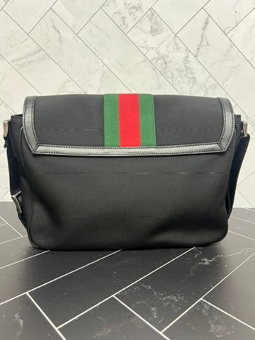 Gucci Prana Black Sherry Line Messenger Bag