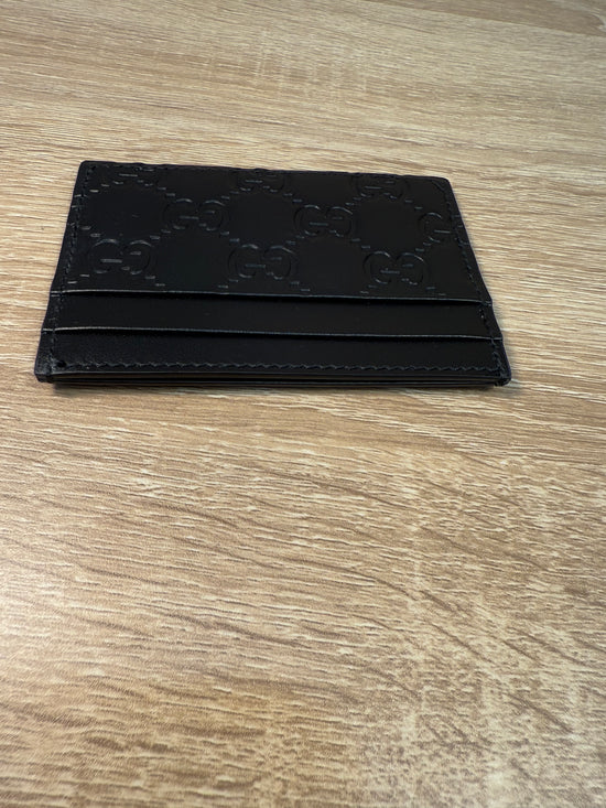 LIKE NEW- Gucci Guccissima Black Card Holder