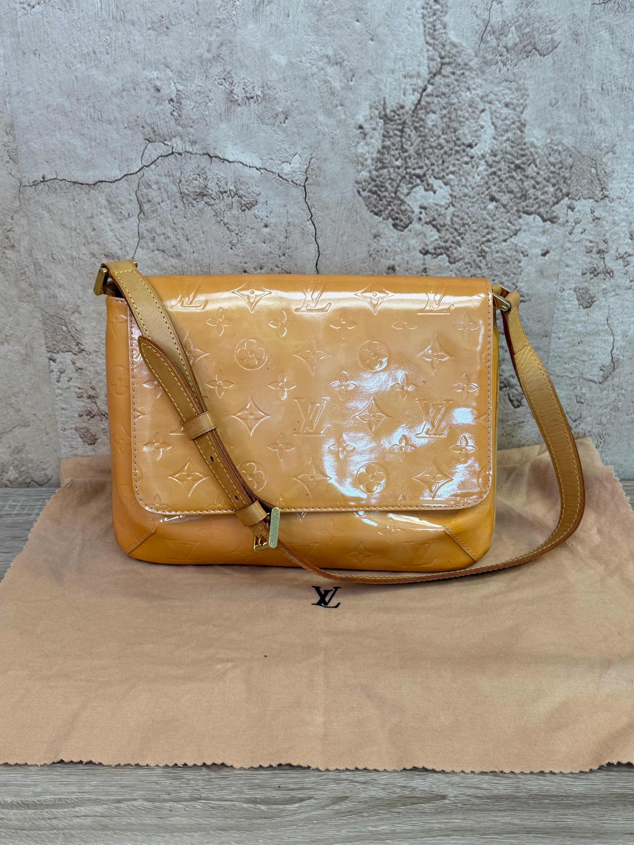 Louis Vuitton Orange Vernis Thompson Street Shoulder Bag