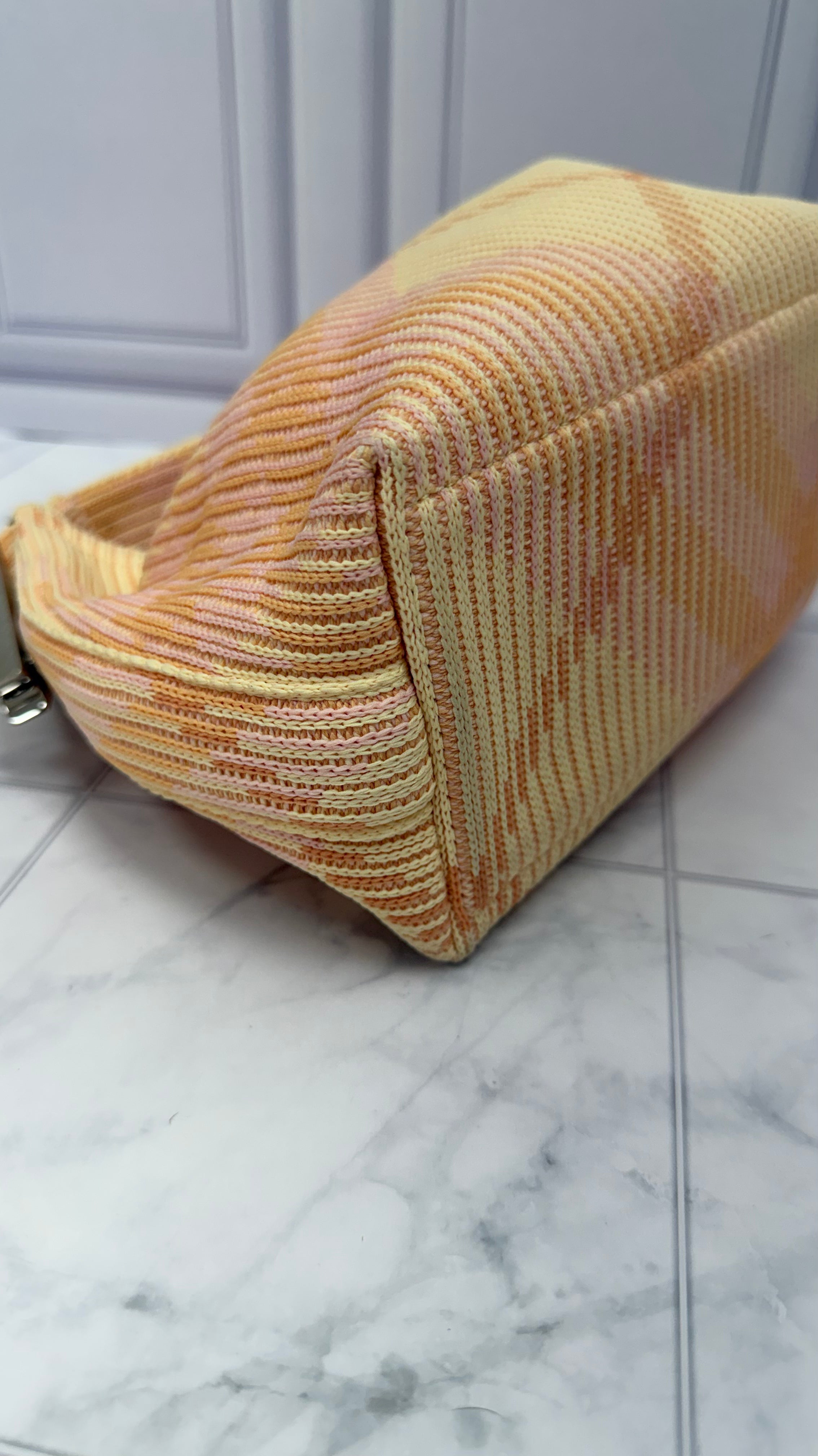 *DONS DROP* LIKE NEW - Burberry Pink Lemonade Knitted Canvas Mini Peg Duffle Bag