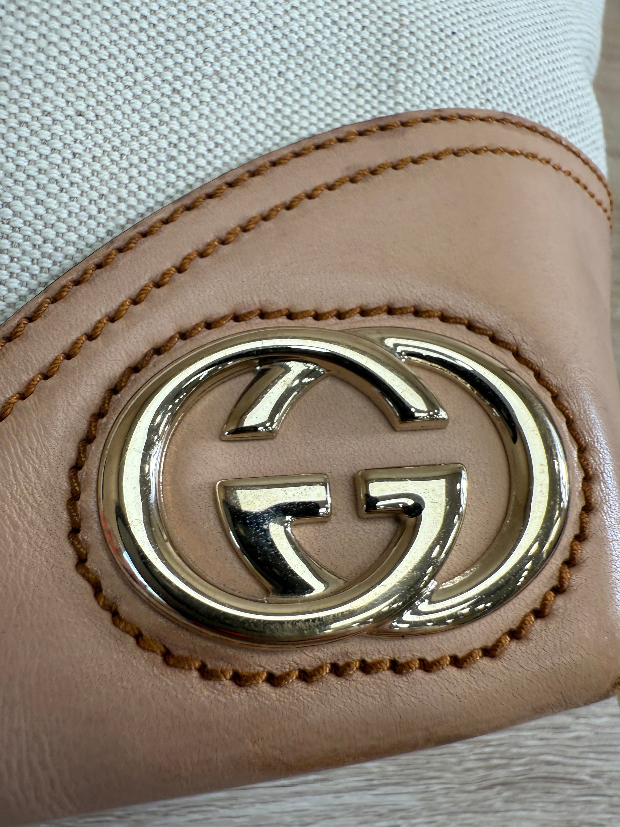 Gucci Ivory Canvas New Britt Tote Bag