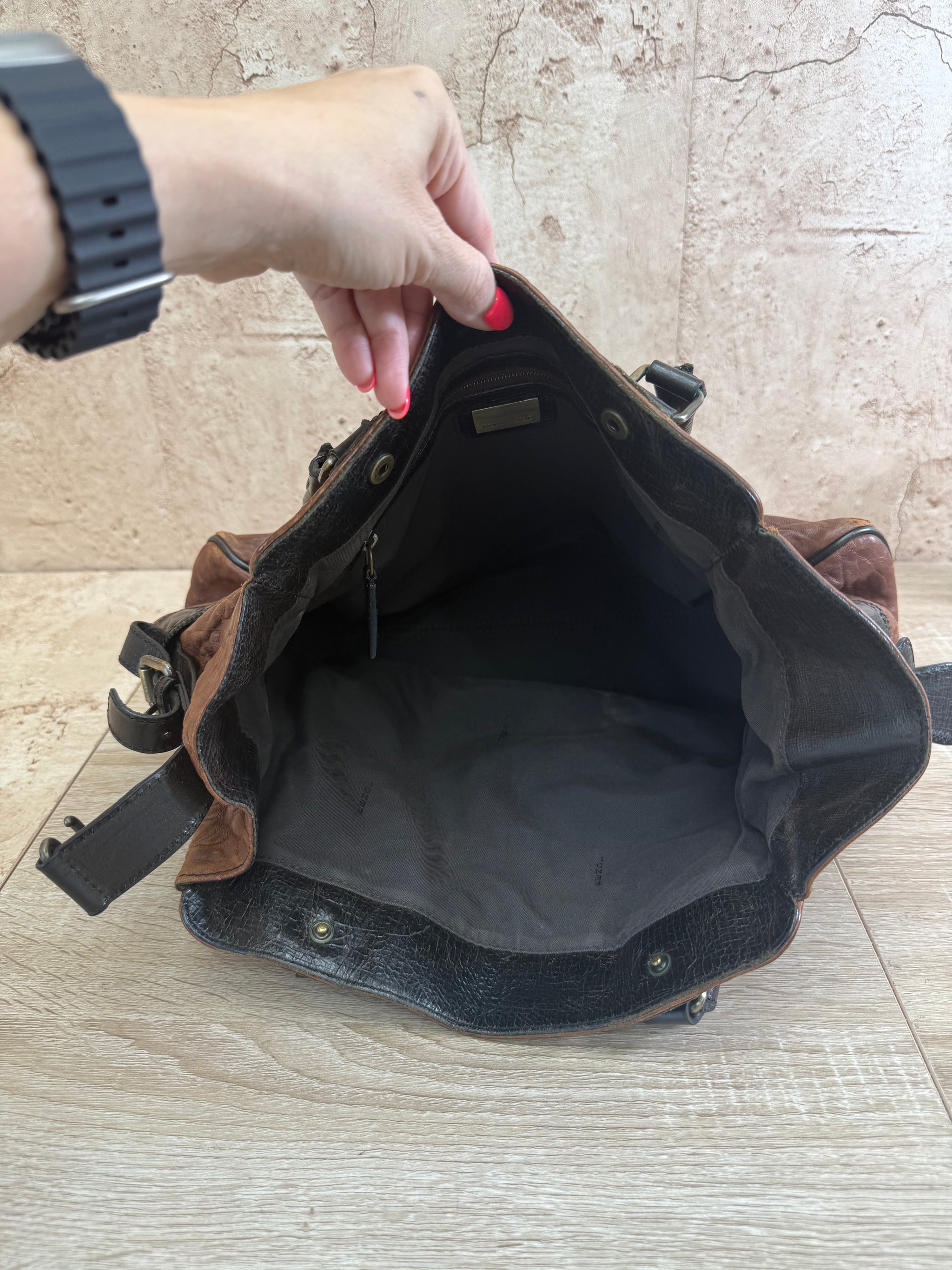 Fendi Brown Leather Etniko Shoulder Bag