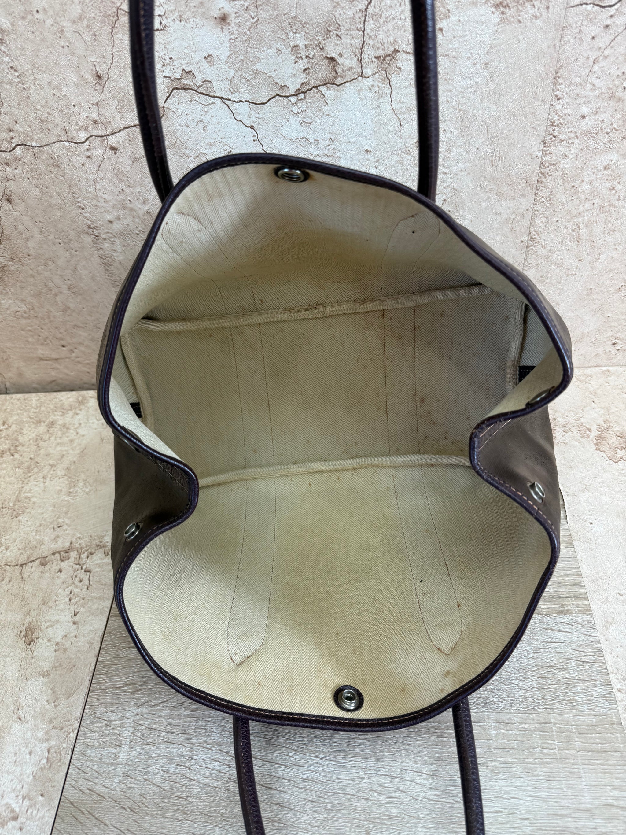 Hermes Brown Leather Garden Party PM Tote