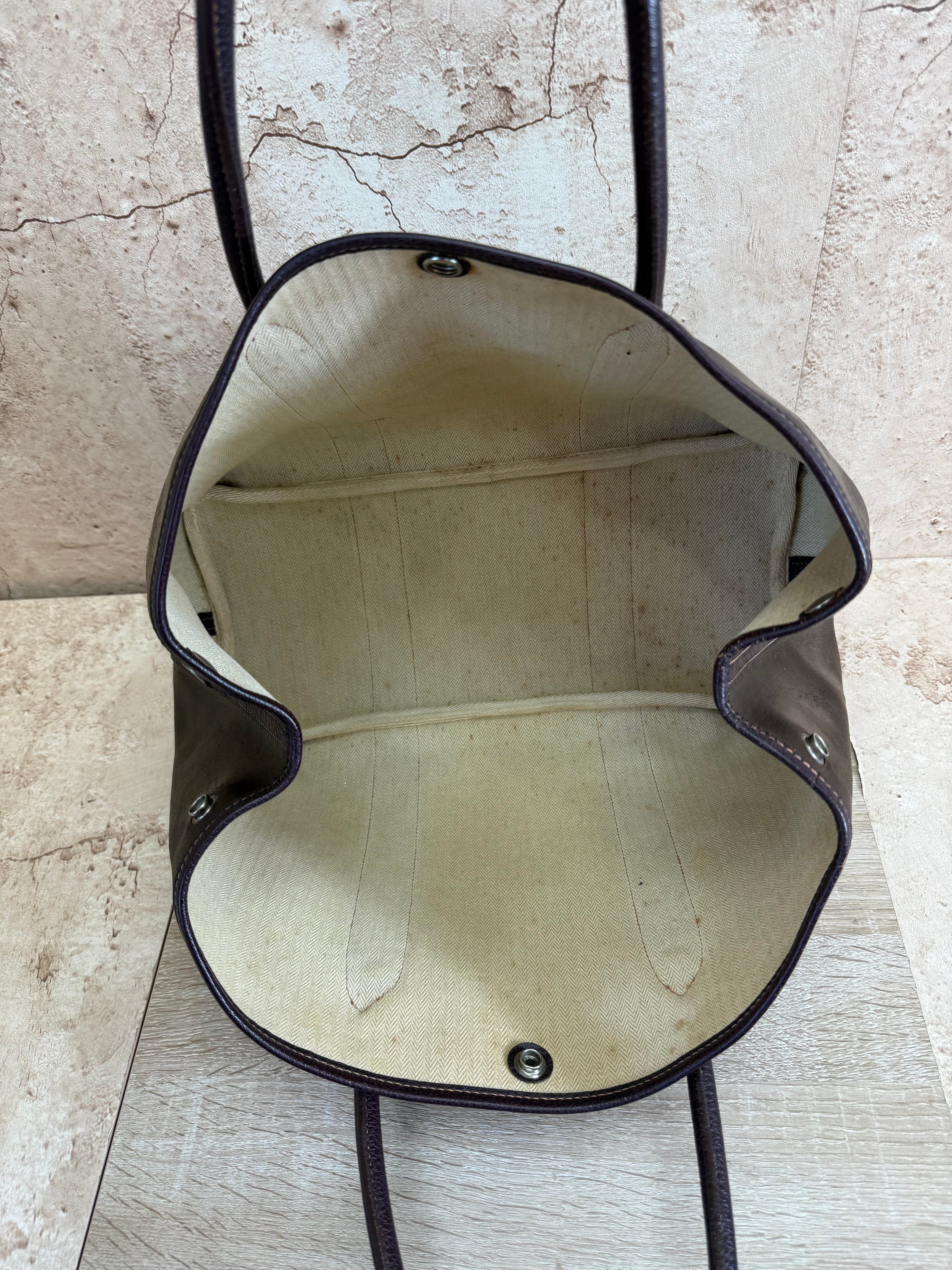 Hermes Brown Leather Garden Party PM Tote