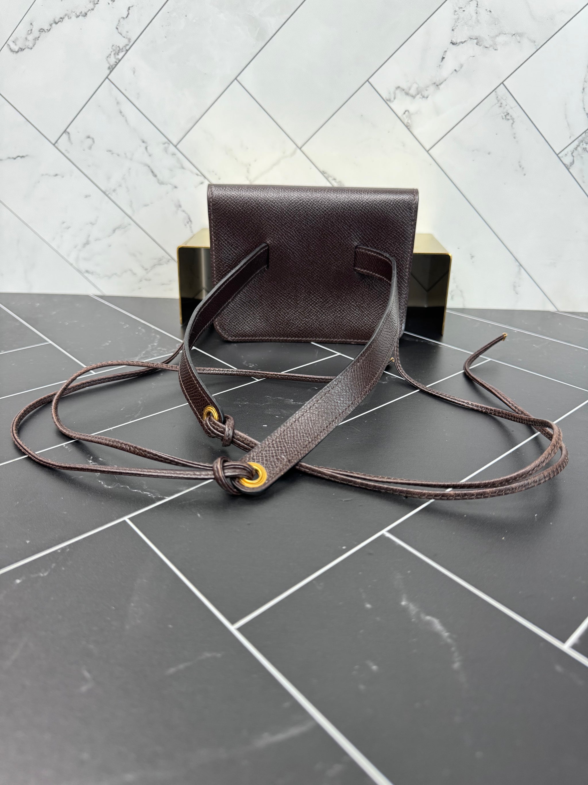 Hermes Brown Leather Belt Bag