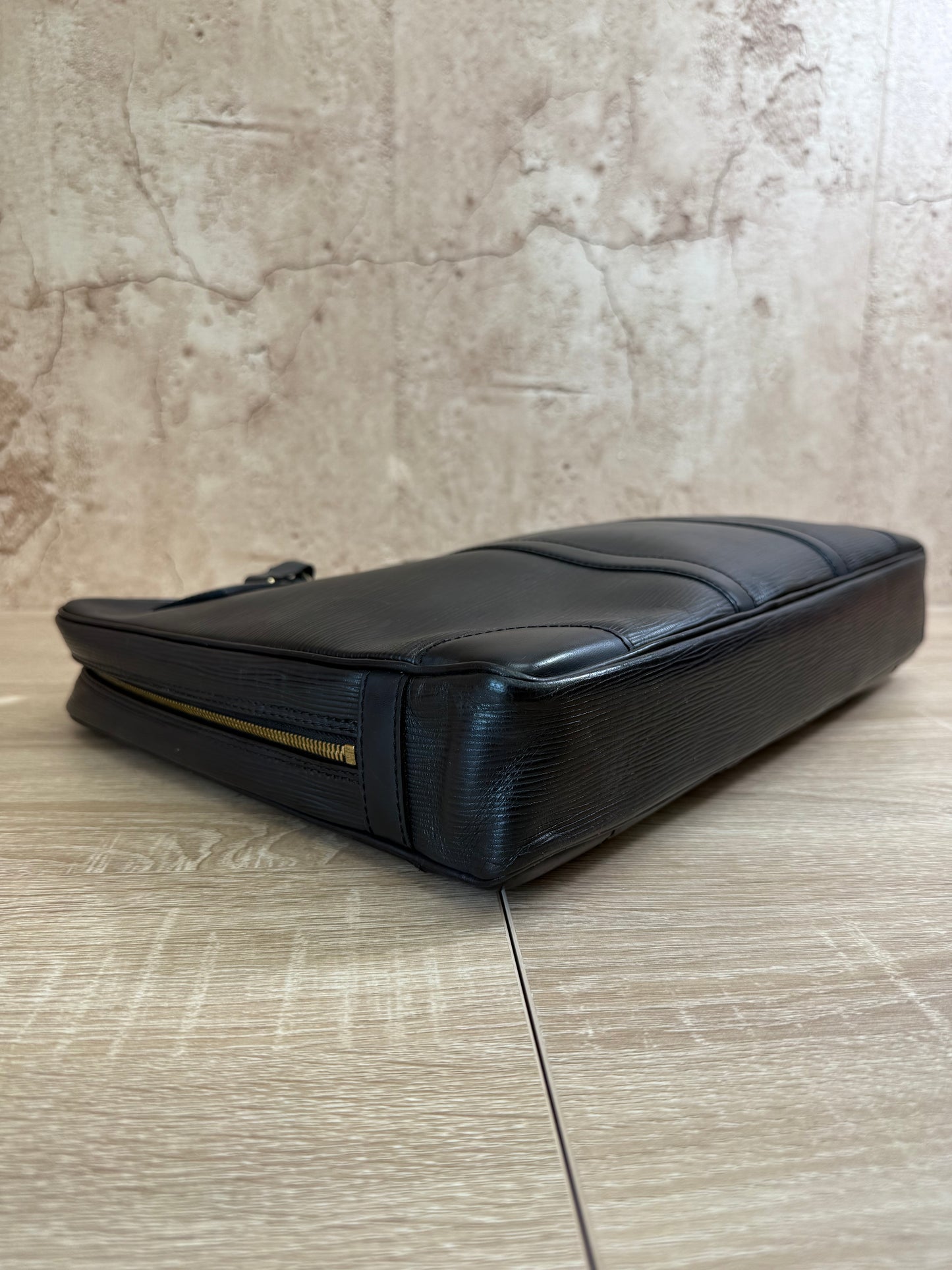 Louis Vuitton Black Epi Document Voyage Business Bag