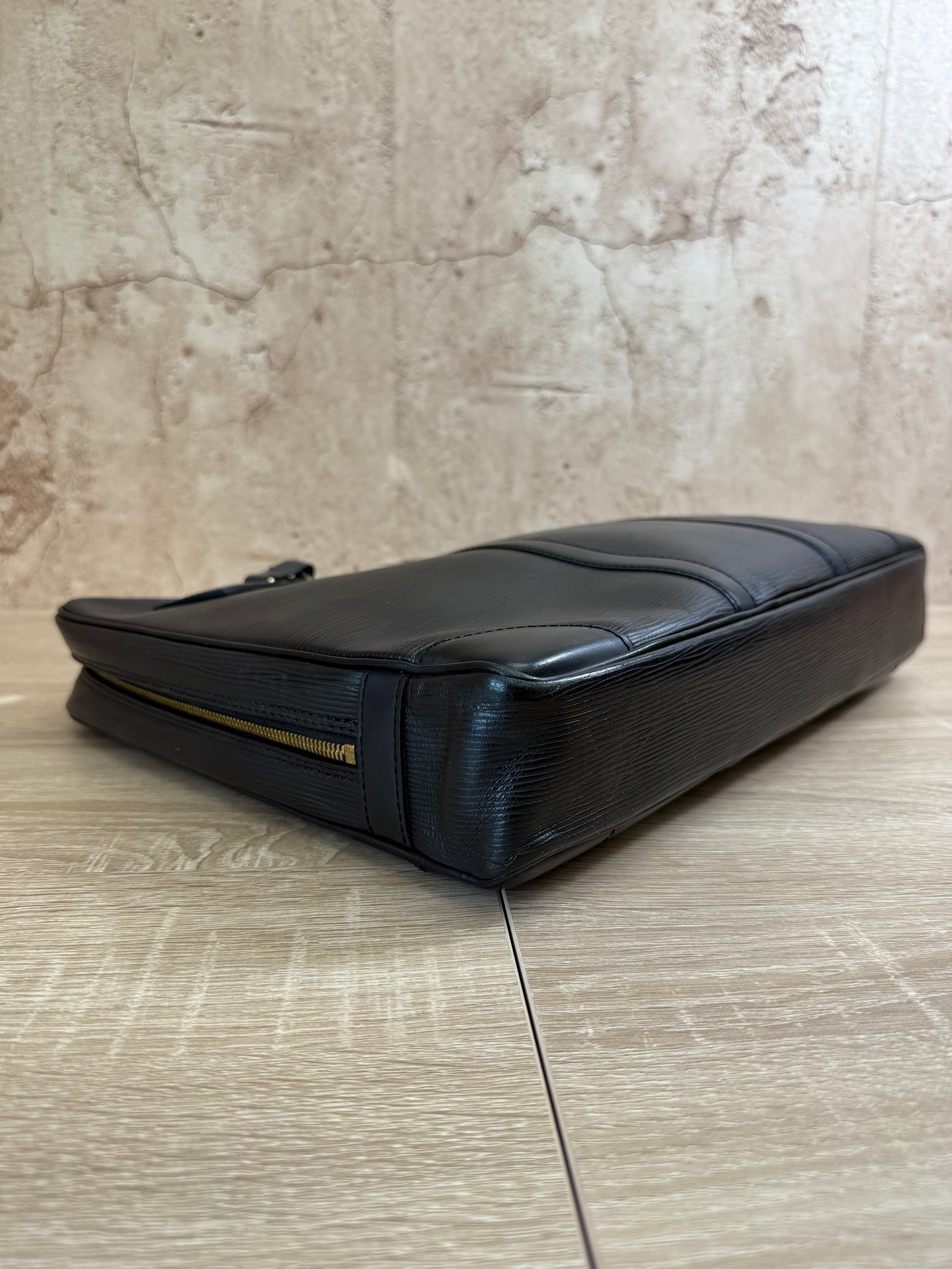 Louis Vuitton Black Epi Document Voyage Business Bag