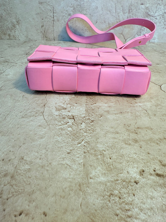 Bottega Veneta Pink Cassette Intrecciato Leather Crossbody Bag