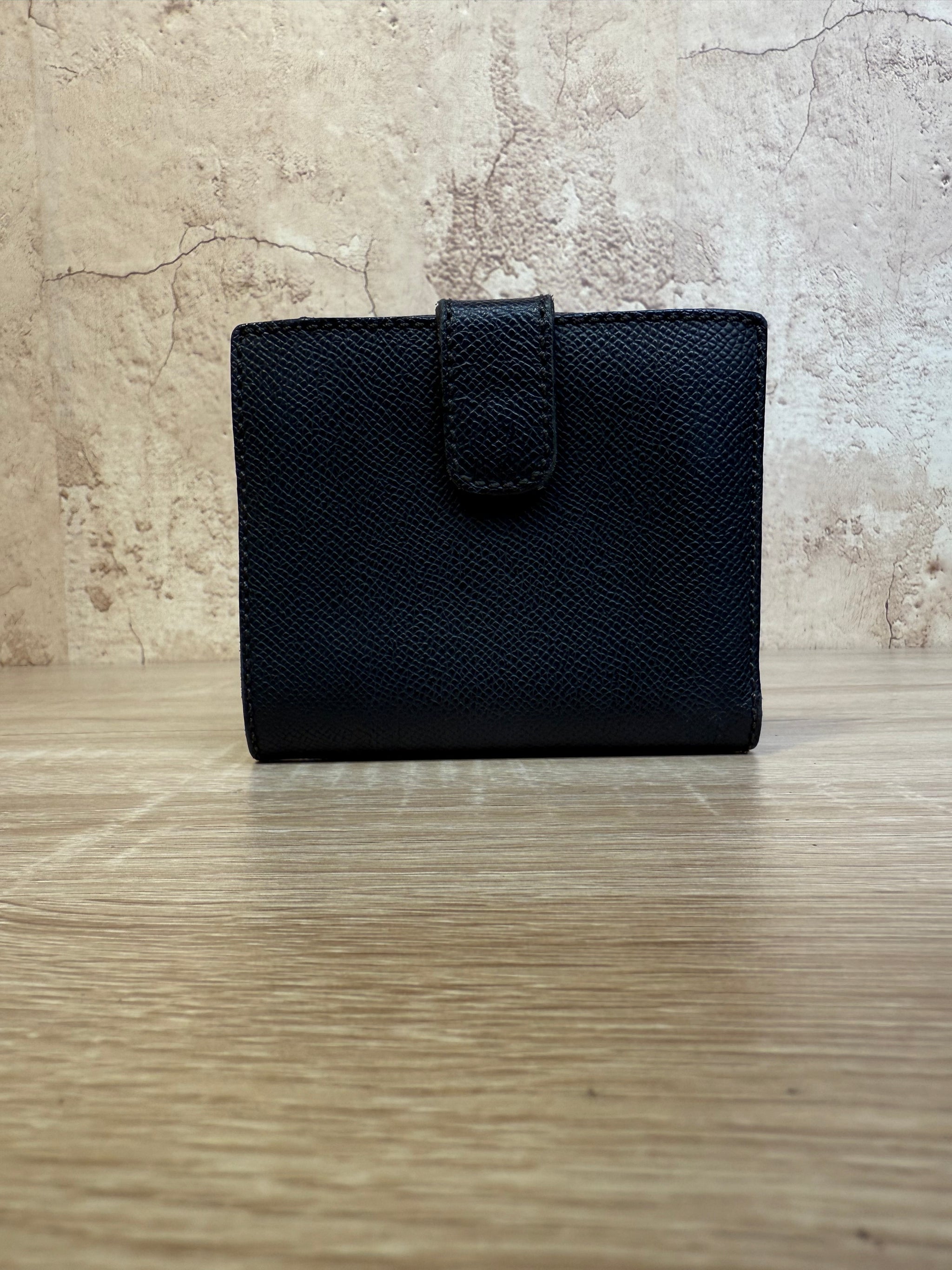 Chanel Vintage Black Caviar Trifold Compact Wallet