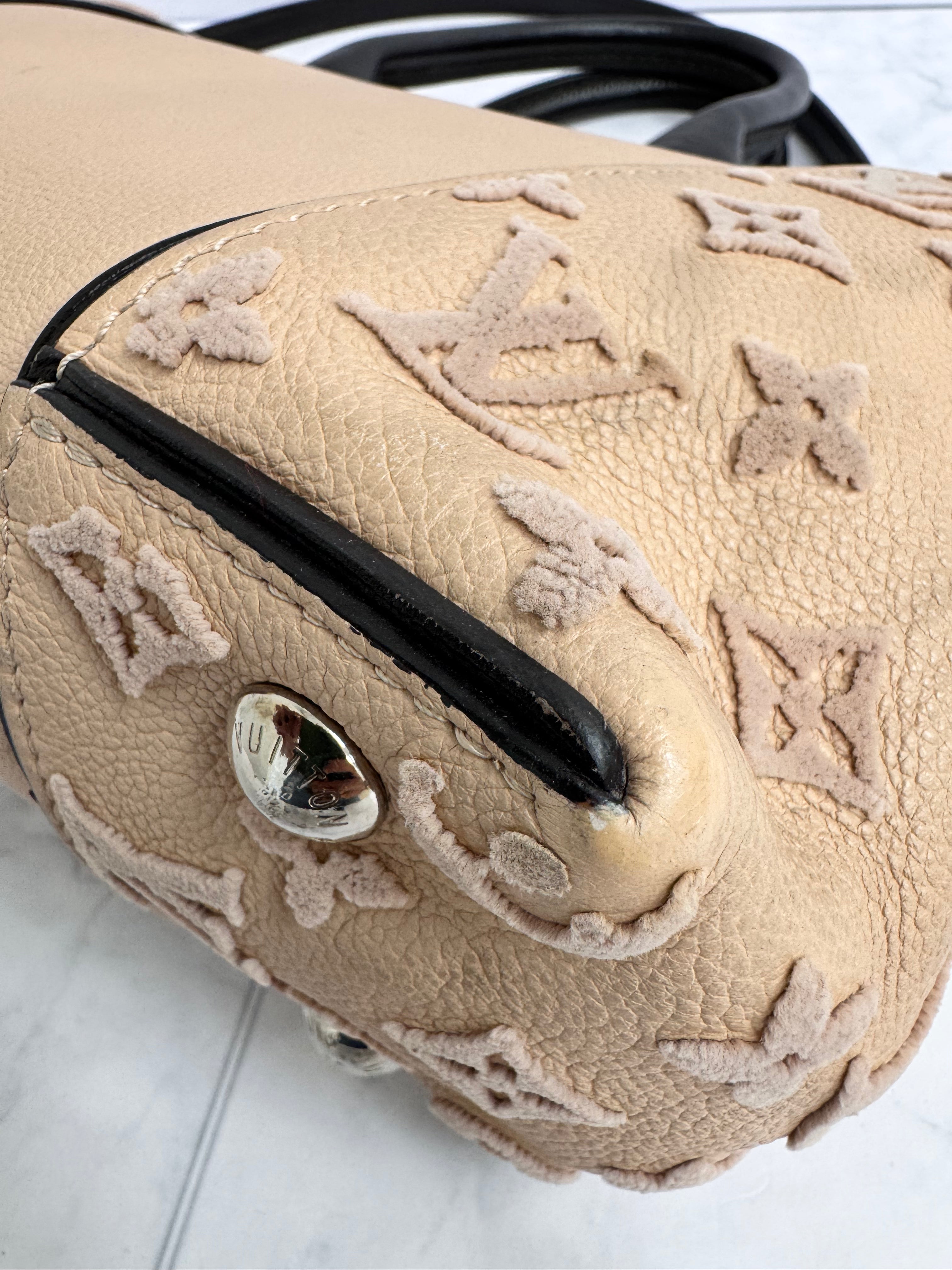 Louis Vuitton Pink Grained Leather W Tote BB