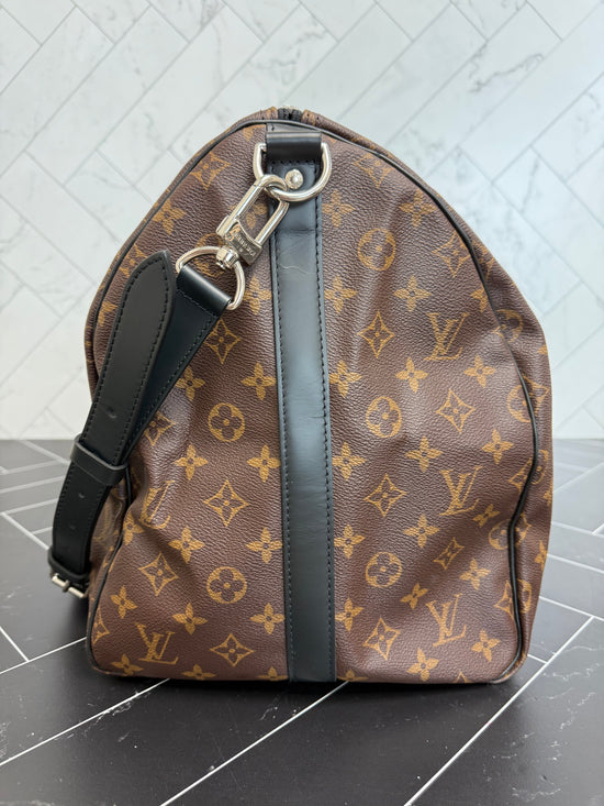 Louis Vuitton Monogram Macassar Keepall 55 Bandouliere