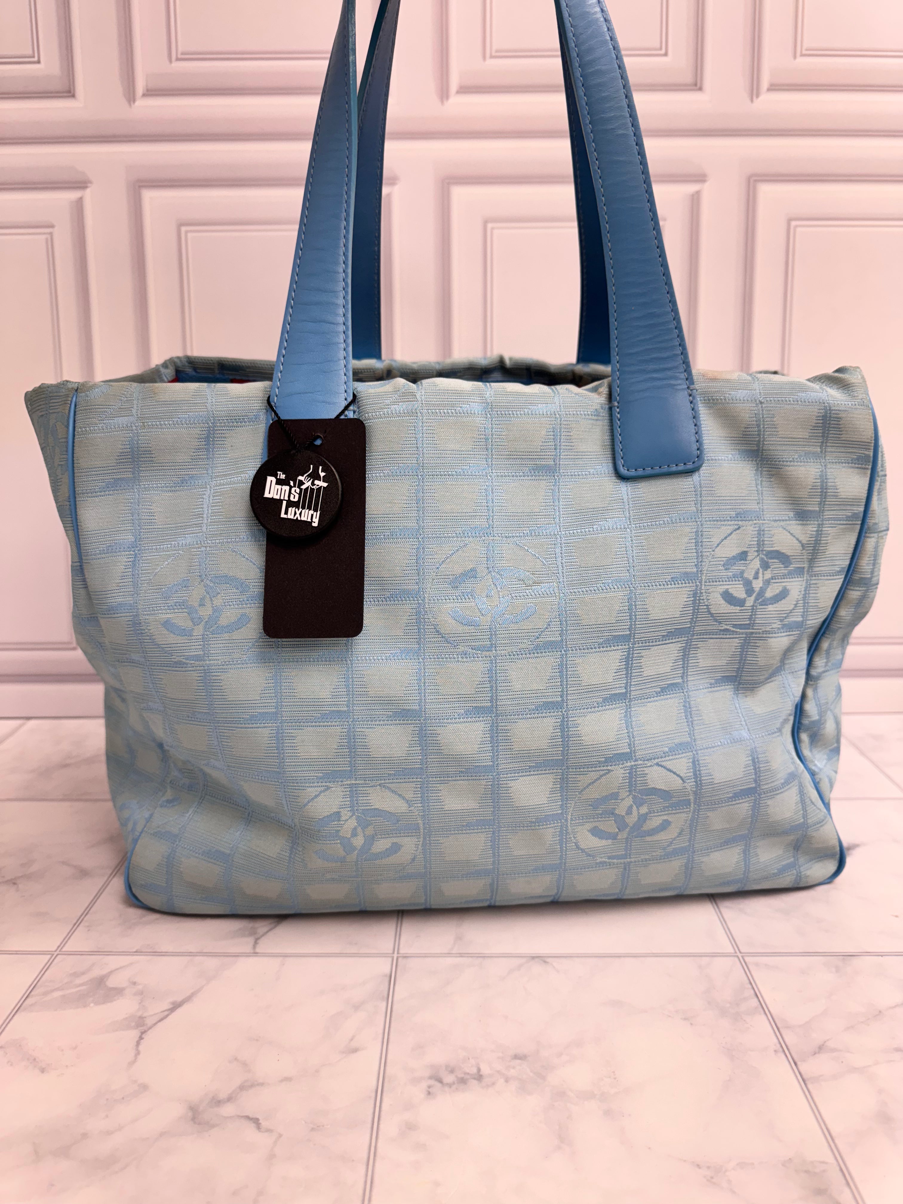 Chanel Blue Nylon Travel Line Tote Bag