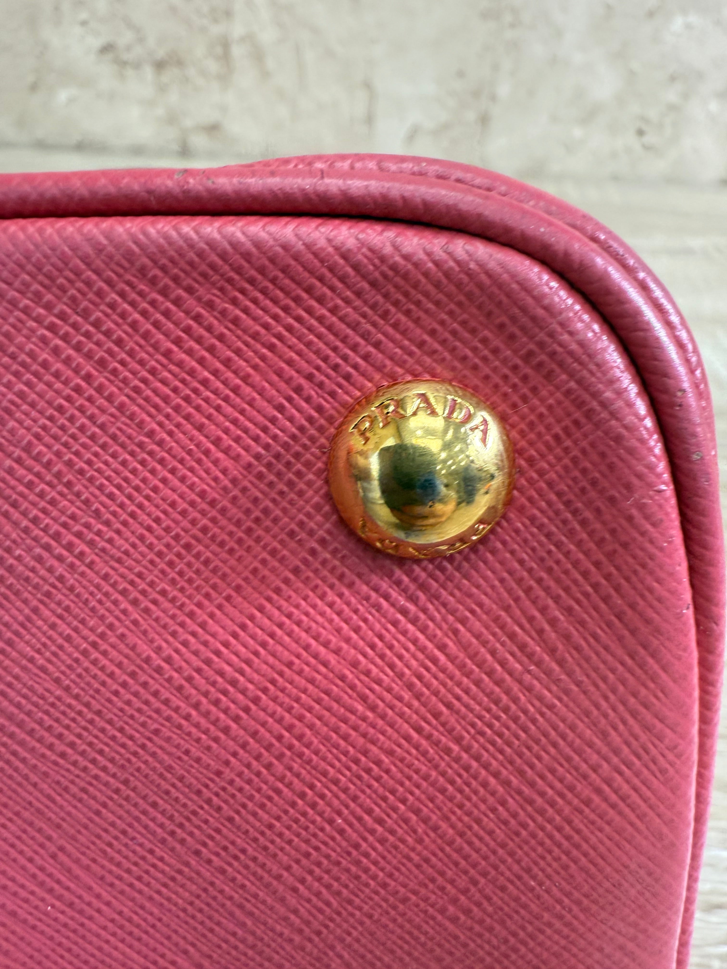 Prada Pink Saffiano Leather Dome 2way Bag