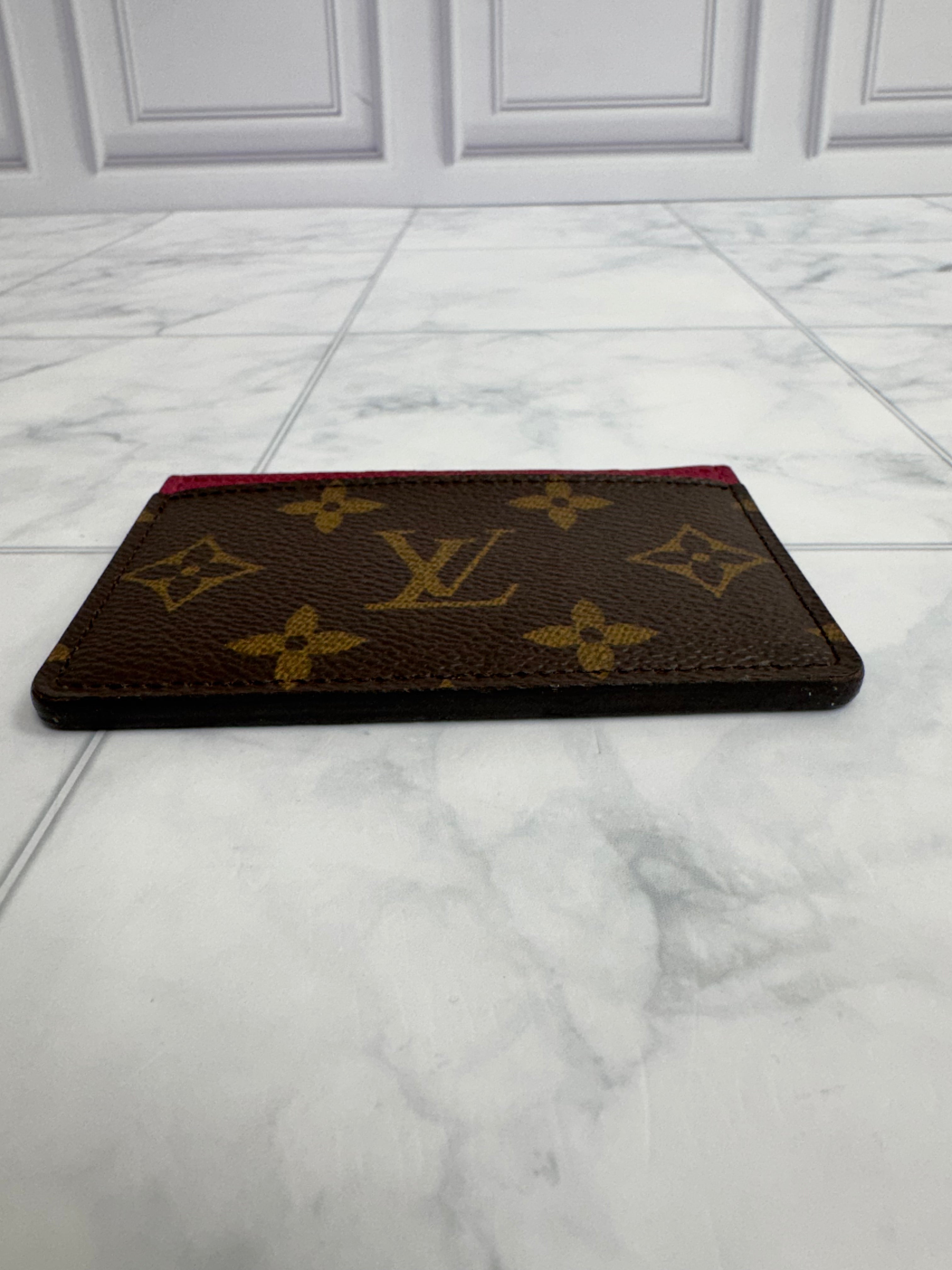 Louis Vuitton Monogram And Fuchsia Card Case