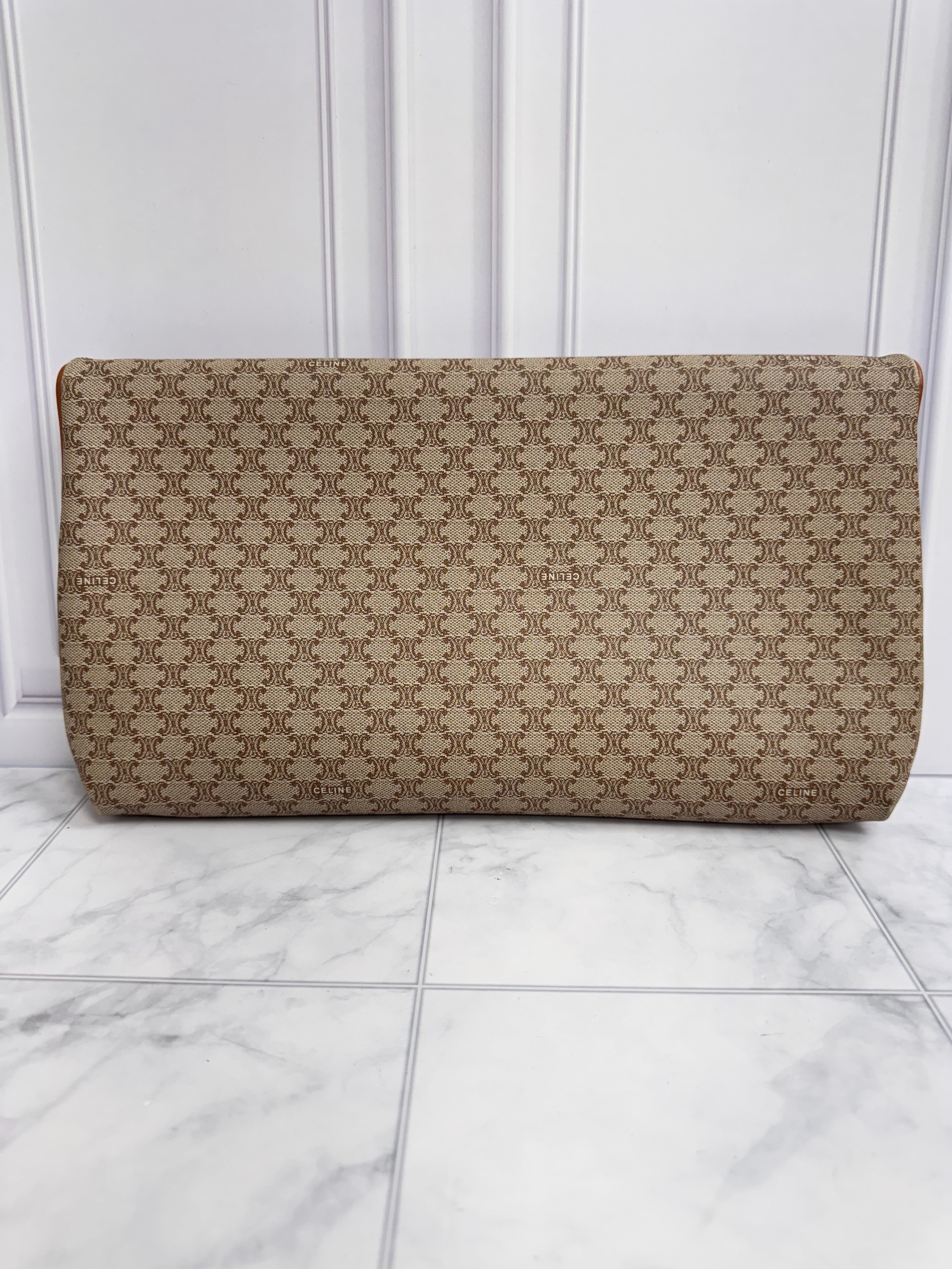 Celine Macadam Coated Canvas Clutch Bag