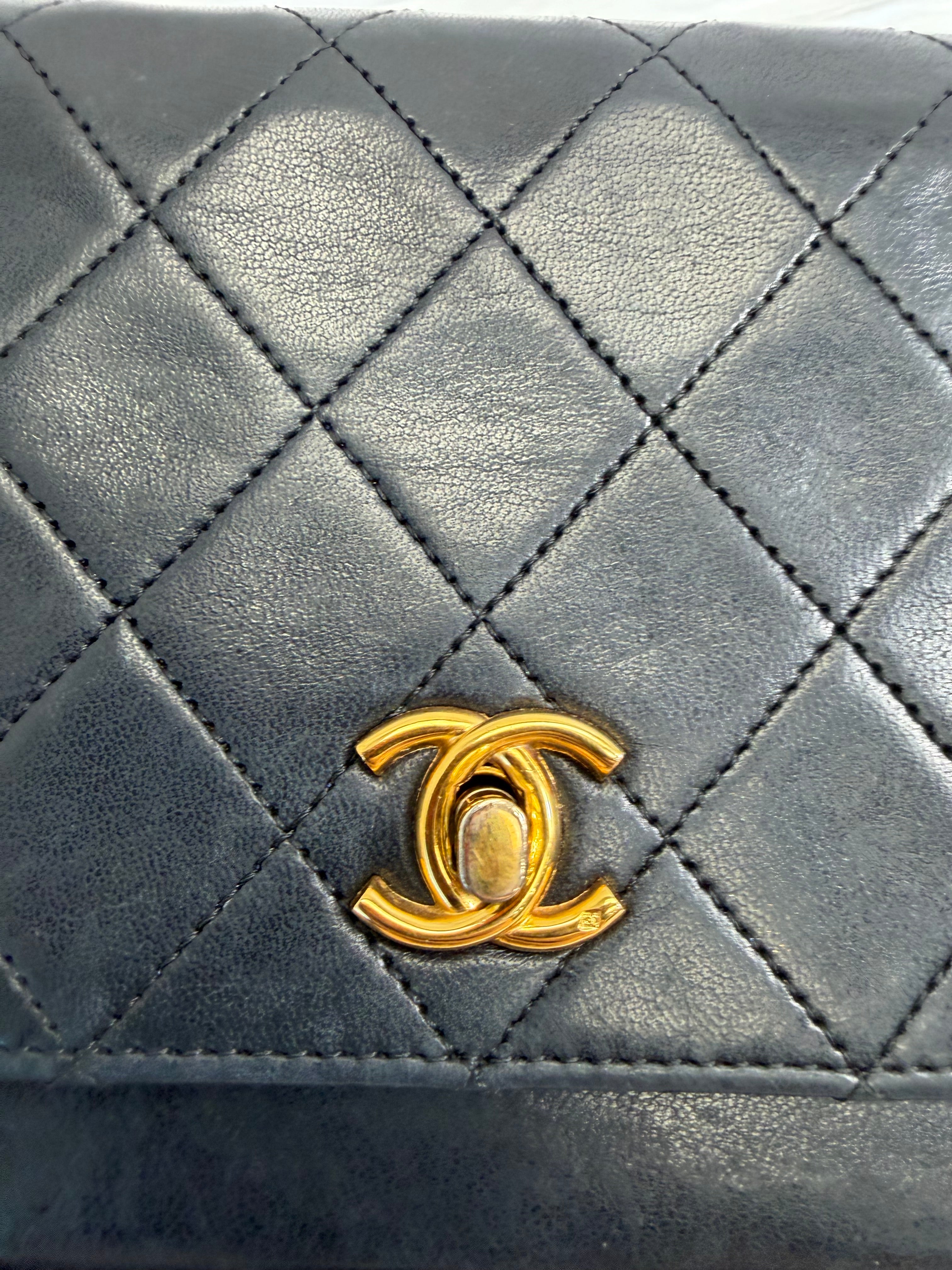 Chanel Black Calfskin Double Flap Bag