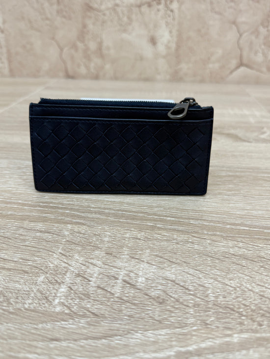 Bottega Veneta Black & Blue Intreciatto Coin Case