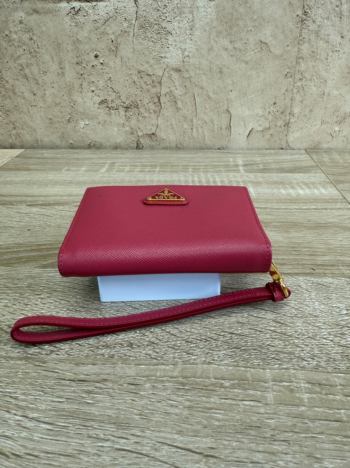 Prada Pink Saffiano Leather Card Case
