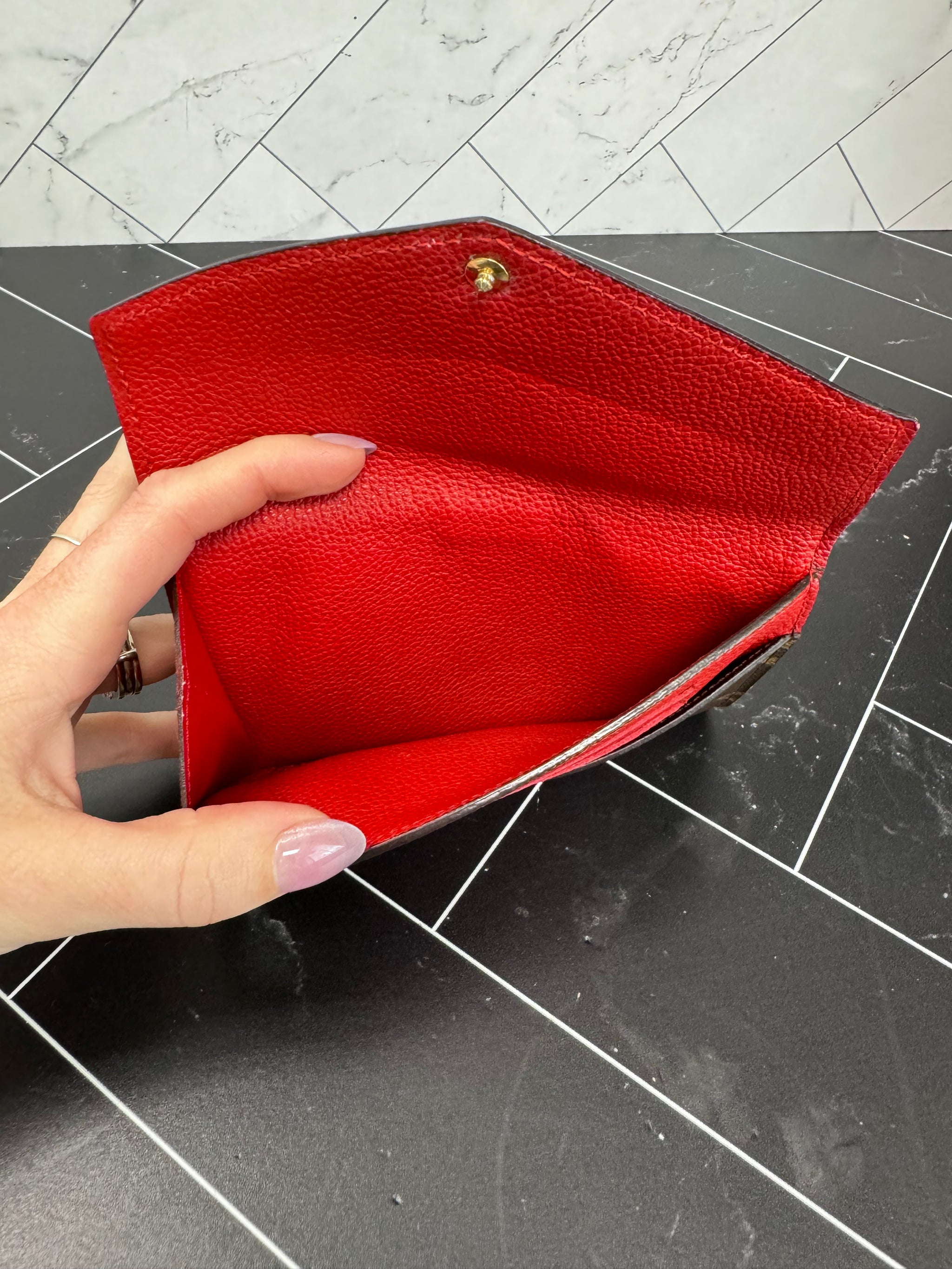 Louis Vuitton Monogram & Red Pallas Wallet