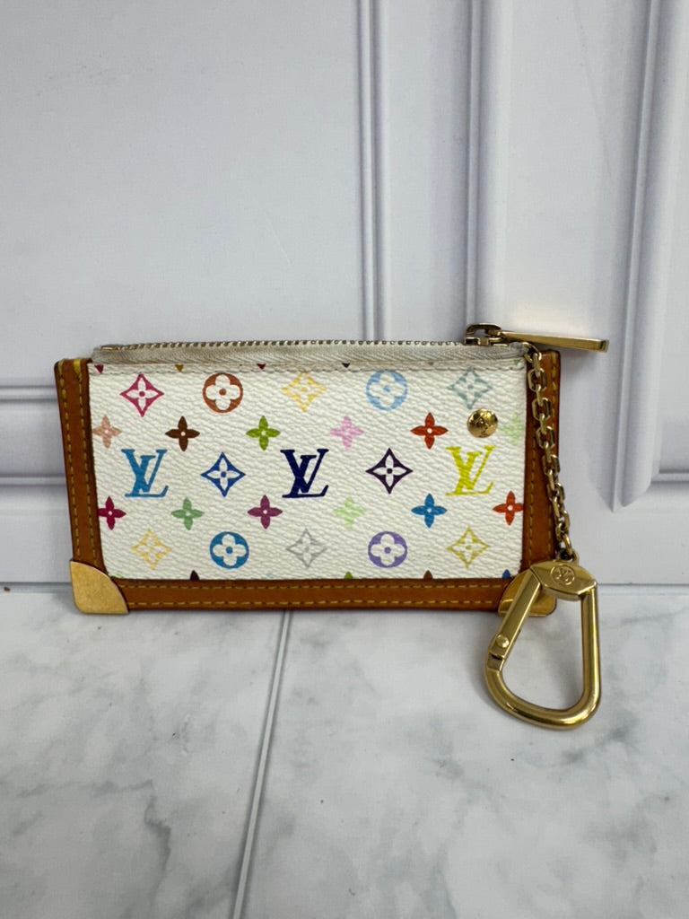 Louis Vuitton White Multicolor Key Cles