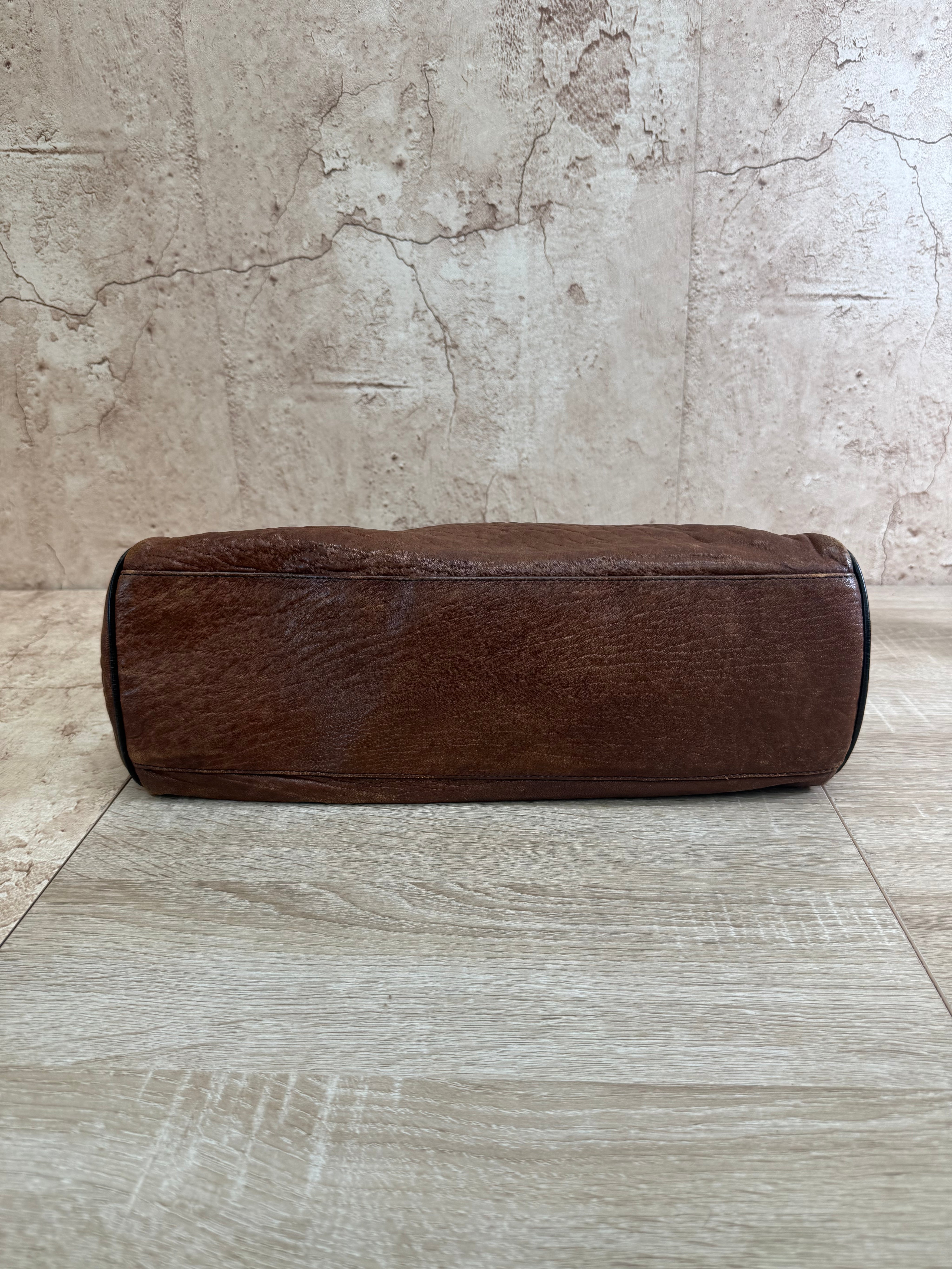 Fendi Brown Leather Etniko Shoulder Bag