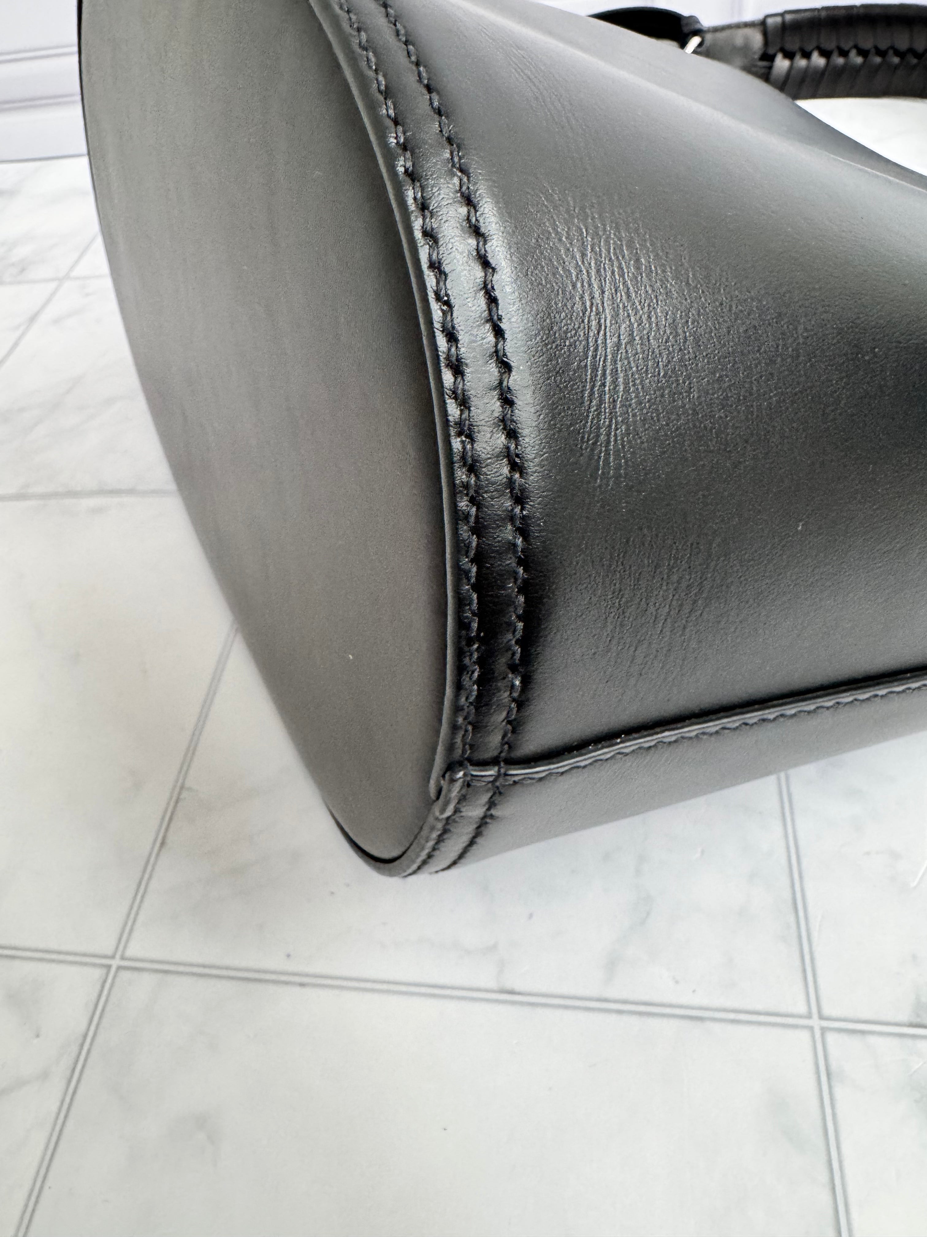 *DONS DROP* Prada Black City Calfskin Leather Tambour Bucket Bag
