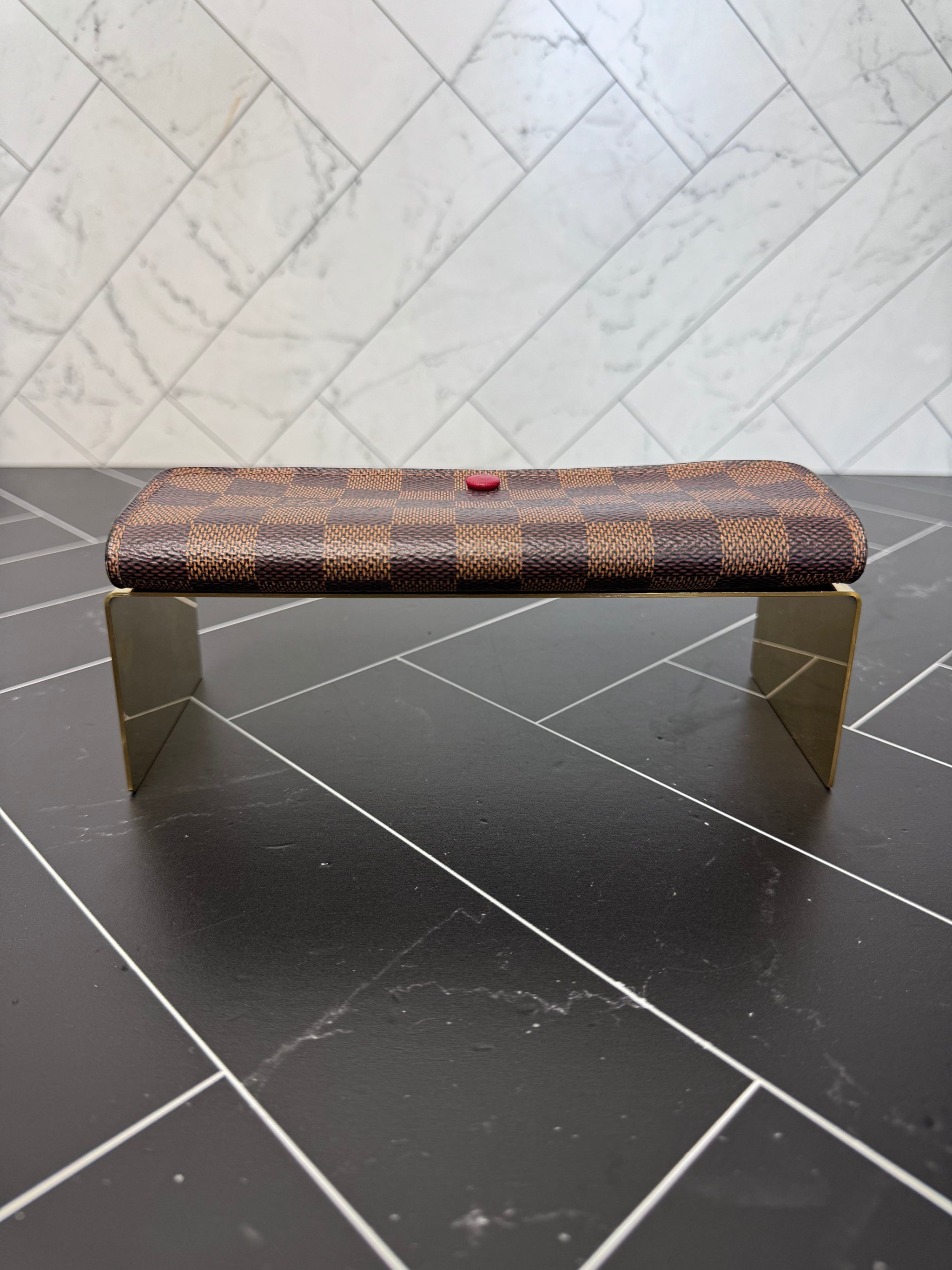 Louis Vuitton Damier Ebene & Red Emilie Wallet