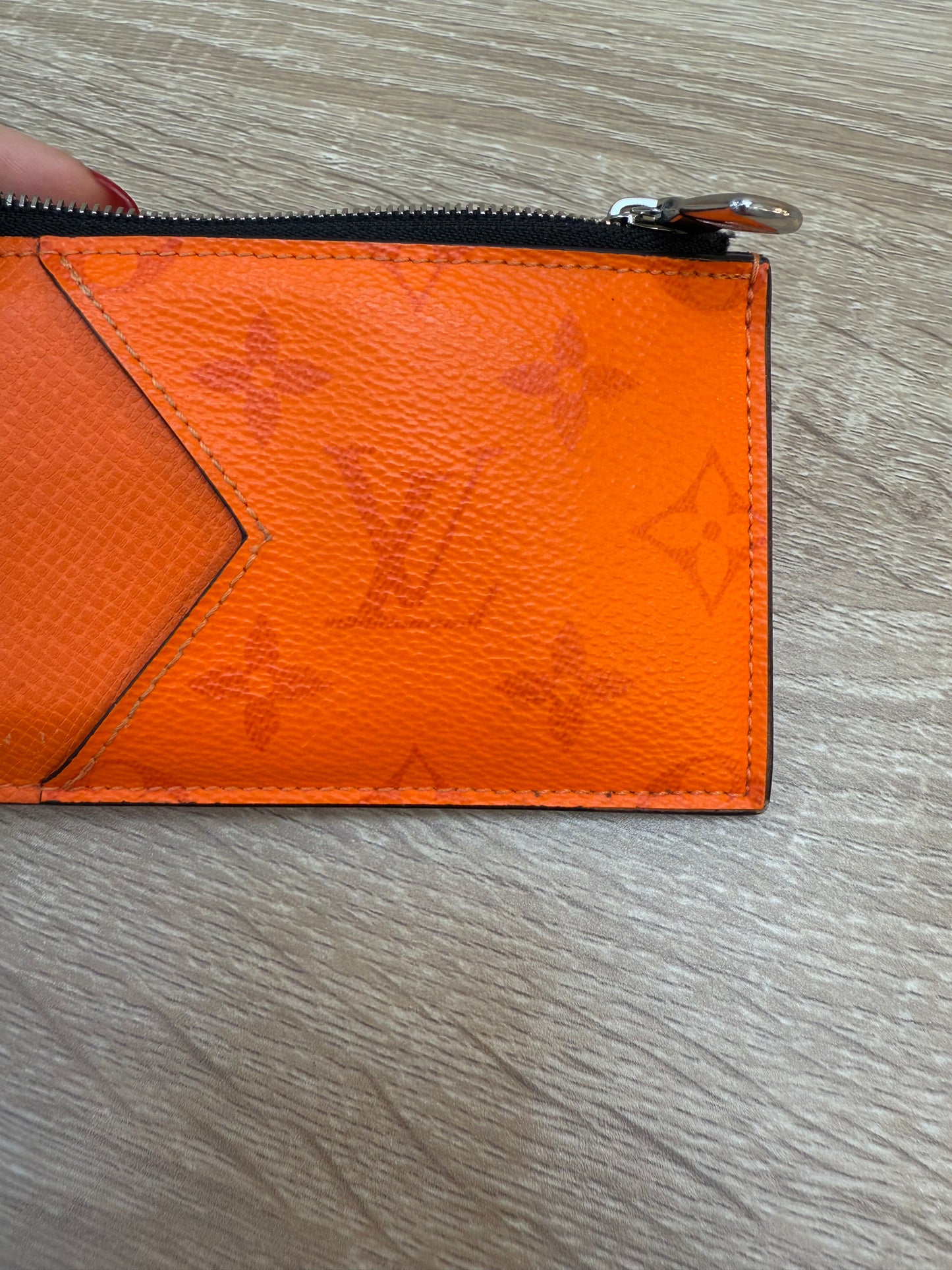 Louis Vuitton Orange Taigarama Coin Card Holder