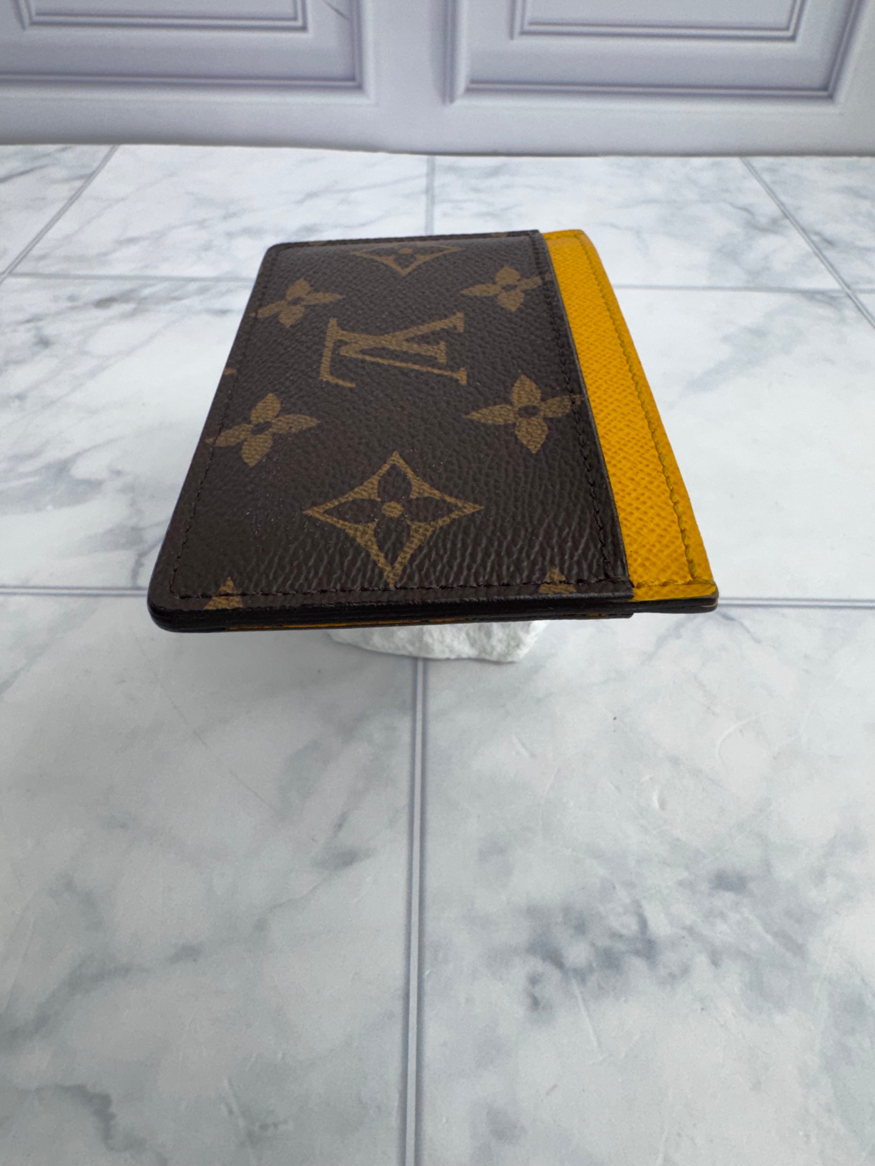 LIKE NEW - Louis Vuitton Monogram & Yellow Card Holder