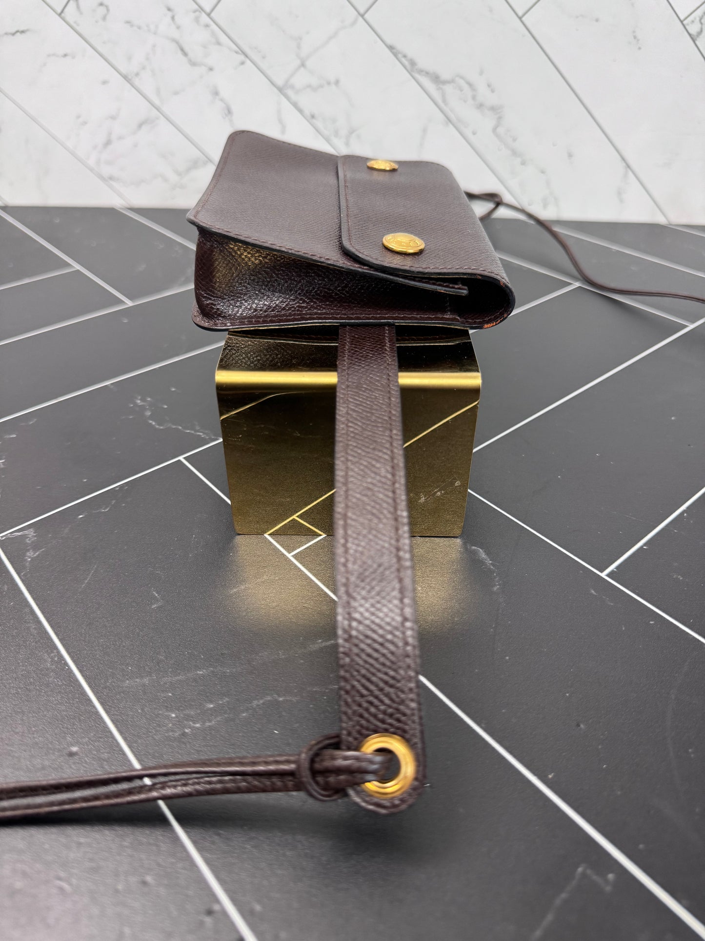 Hermes Brown Leather Belt Bag