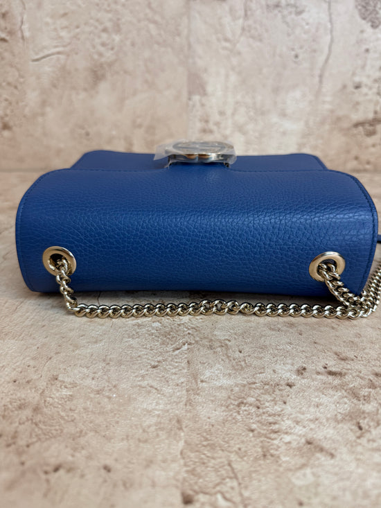 BRAND NEW- Gucci Interlocking G Blue Leather Crossbody Bag