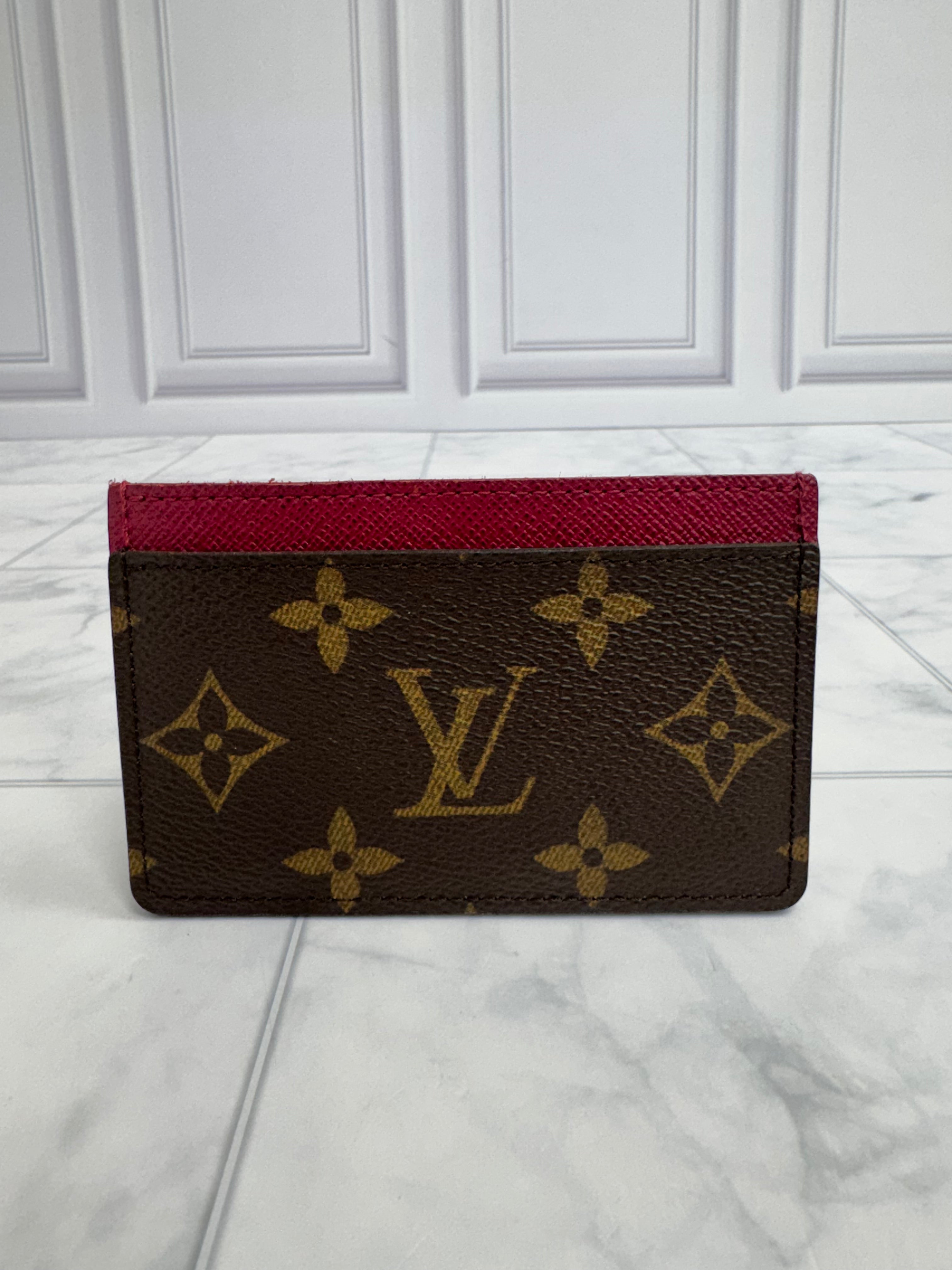 Louis Vuitton Monogram And Fuchsia Card Case