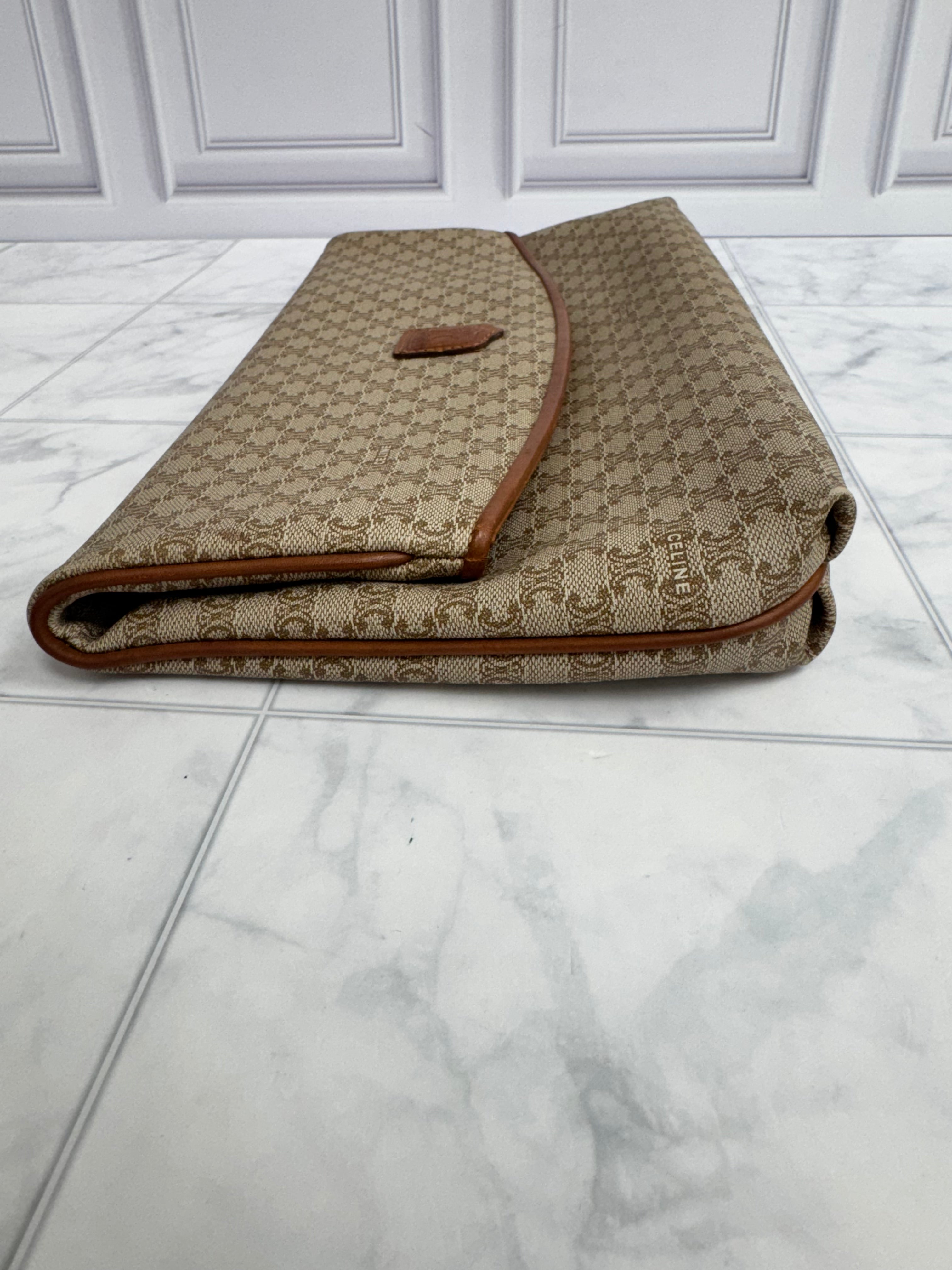 Celine Macadam Coated Canvas Clutch Bag