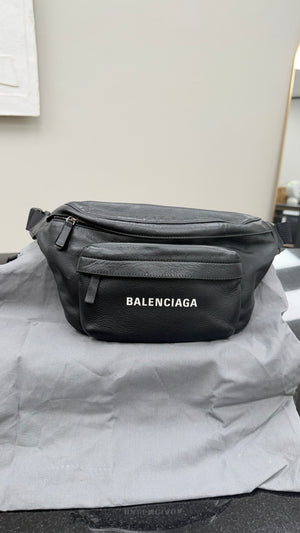 Balenciaga Black Leather Bum Bag